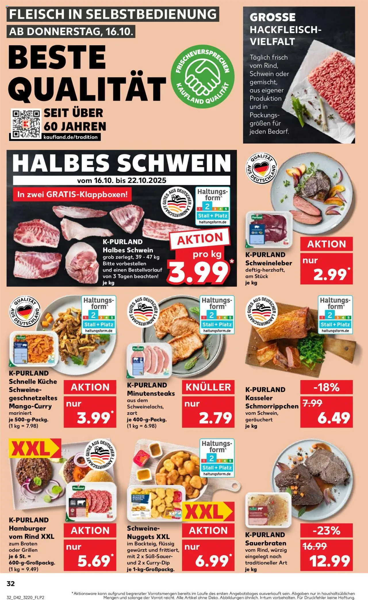 Kaufland prospekt Jena	 – gültig ab 16.10.2025 | Seite: 32 | Produkte: Küche, Fleisch, Hackfleisch