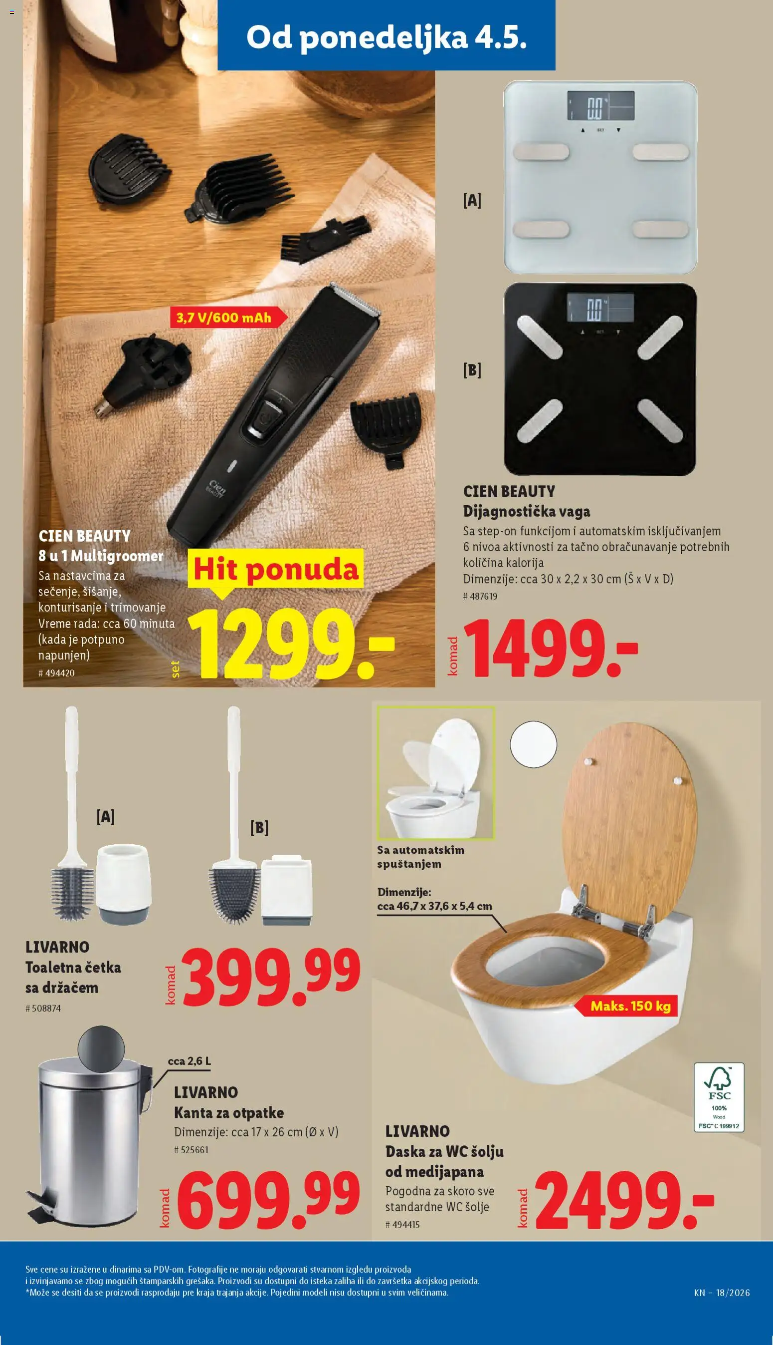 Lidl katalog - važi od 30.04.2026 | Strana: 85 | Proizvode: Cien, Wc, Četka, Vaga