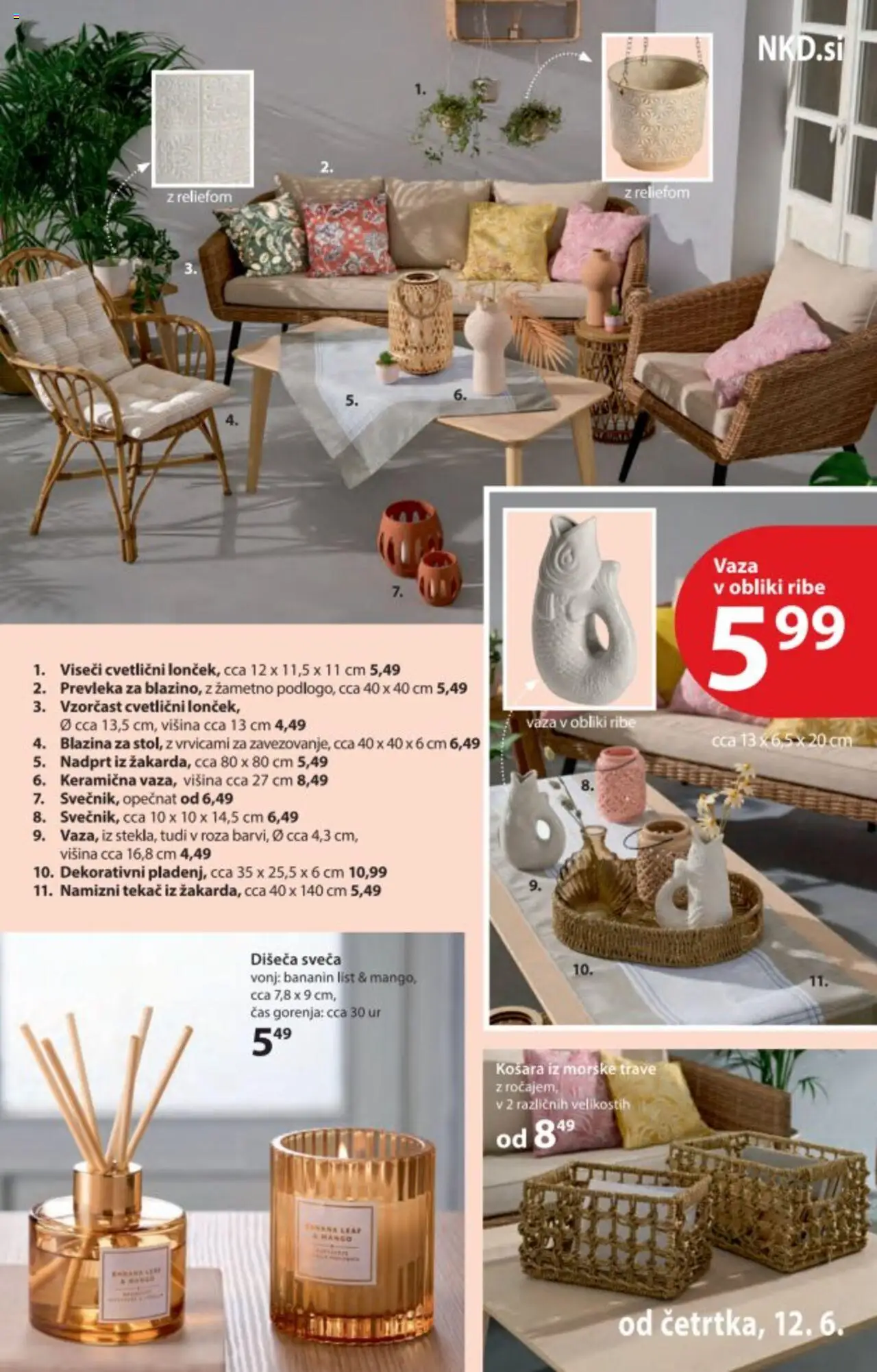 NKD katalog dober očutek │ velja od 12.06.2025 | Stran: 17 | Izdelki: Košara, Blazina, Vaza, Ribe