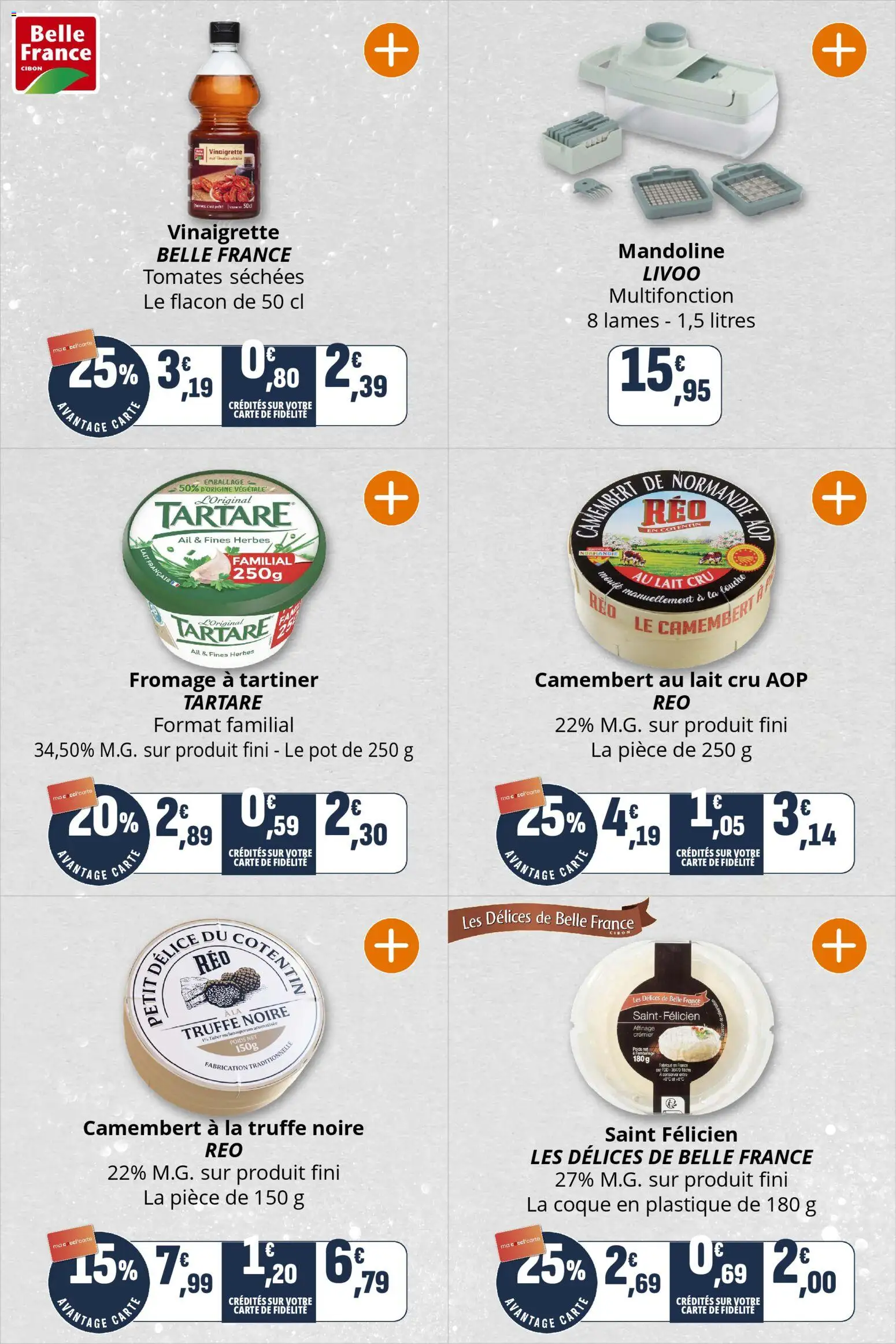 {H1} | Page: 19 | Produits: Poids, Lait, Fromage à tartiner, Camembert