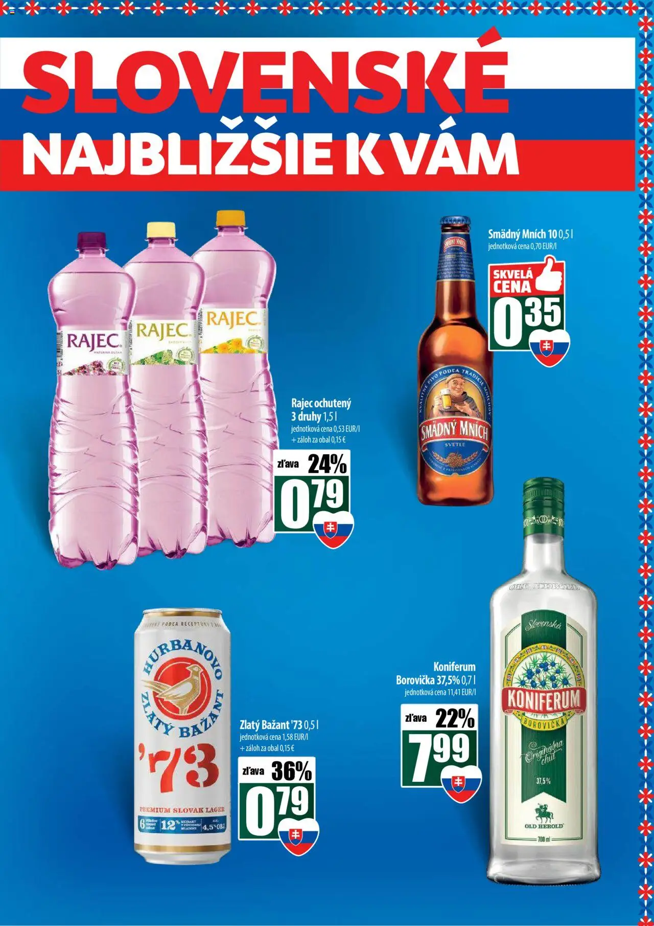 Nové COOP Jednota akcie – leták je platný od 02.10.2025 | Strana: 9 | Produkty: Rajec, Koniferum, Zlatý Bažant, Smädný Mních