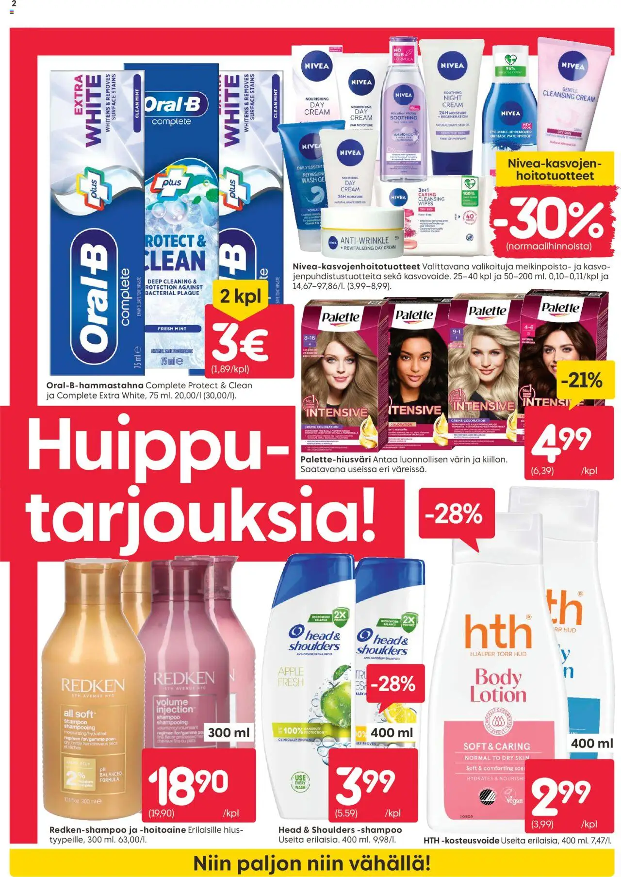  | Sivu: 2 | Tuotteet: Shampoo, Hoitoaine