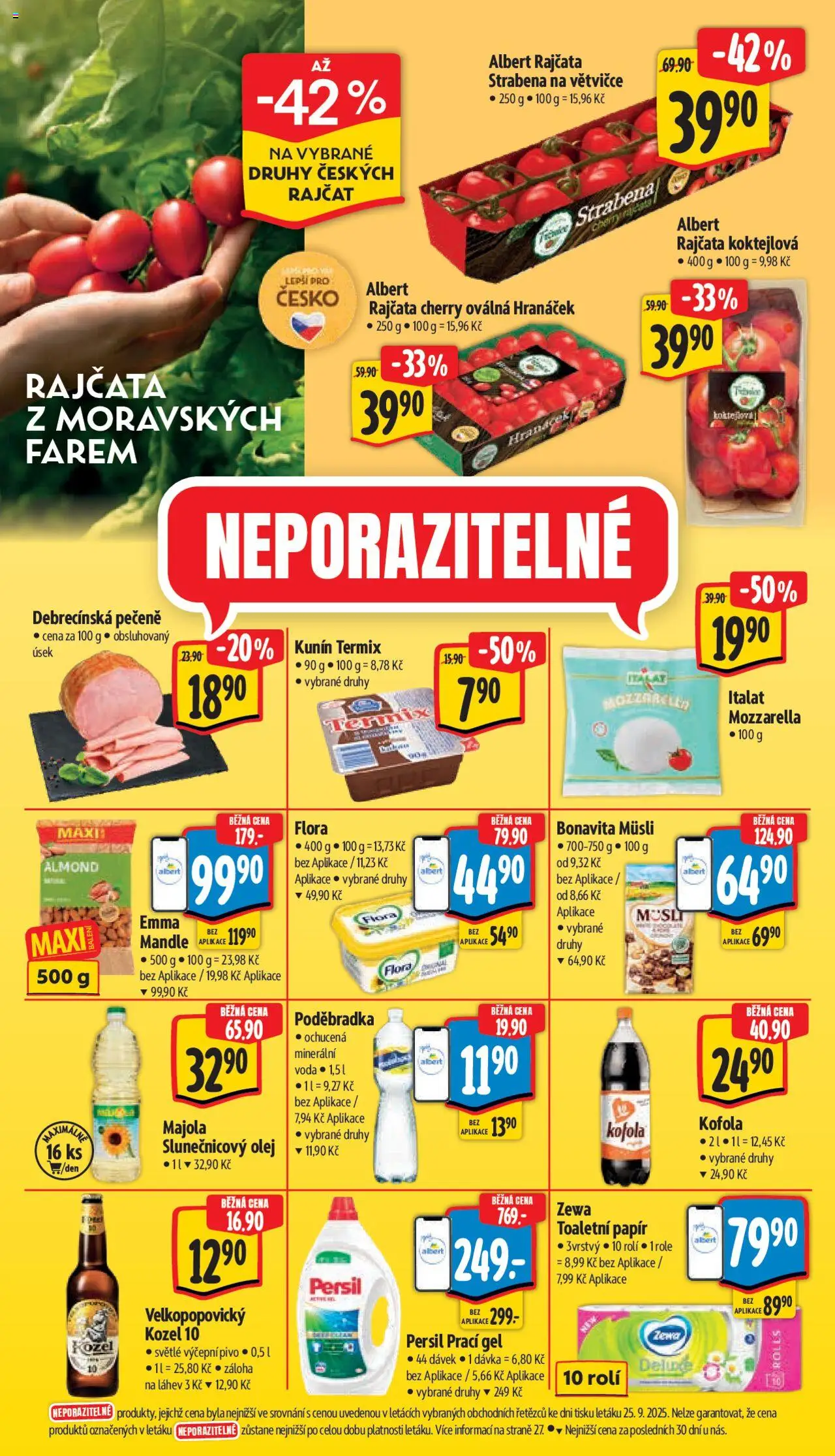 Albert leták - Supermarket od 01.10.2025 | Strana: 42 | Produkty: Pivo, Toaletní papír, Termix, Persil