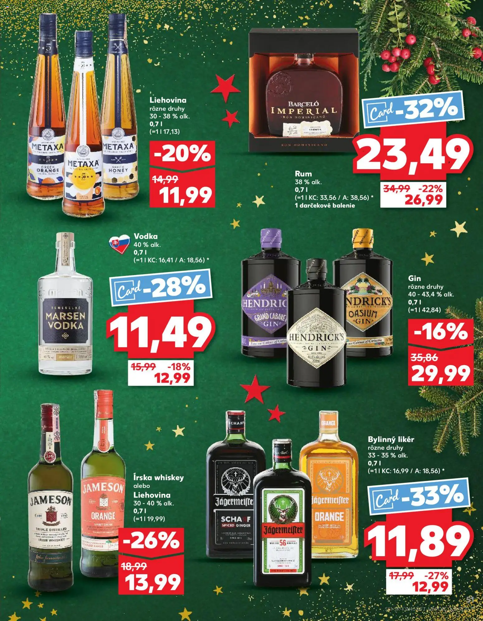Nové Kaufland akcie – leták je platný od 06.11.2025 | Strana: 51 | Produkty: Jägermeister, Jameson, Gin, Rum