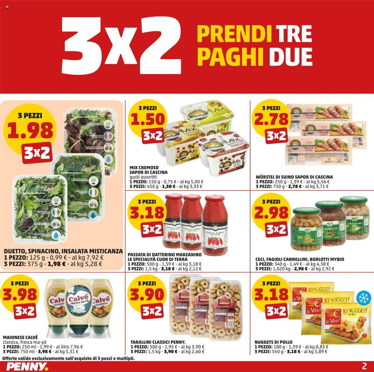Volantino PENNY del 09.10.2025 | Pagina: 2 | Prodotti: Misticanza, Insalata, Maionese, Suino