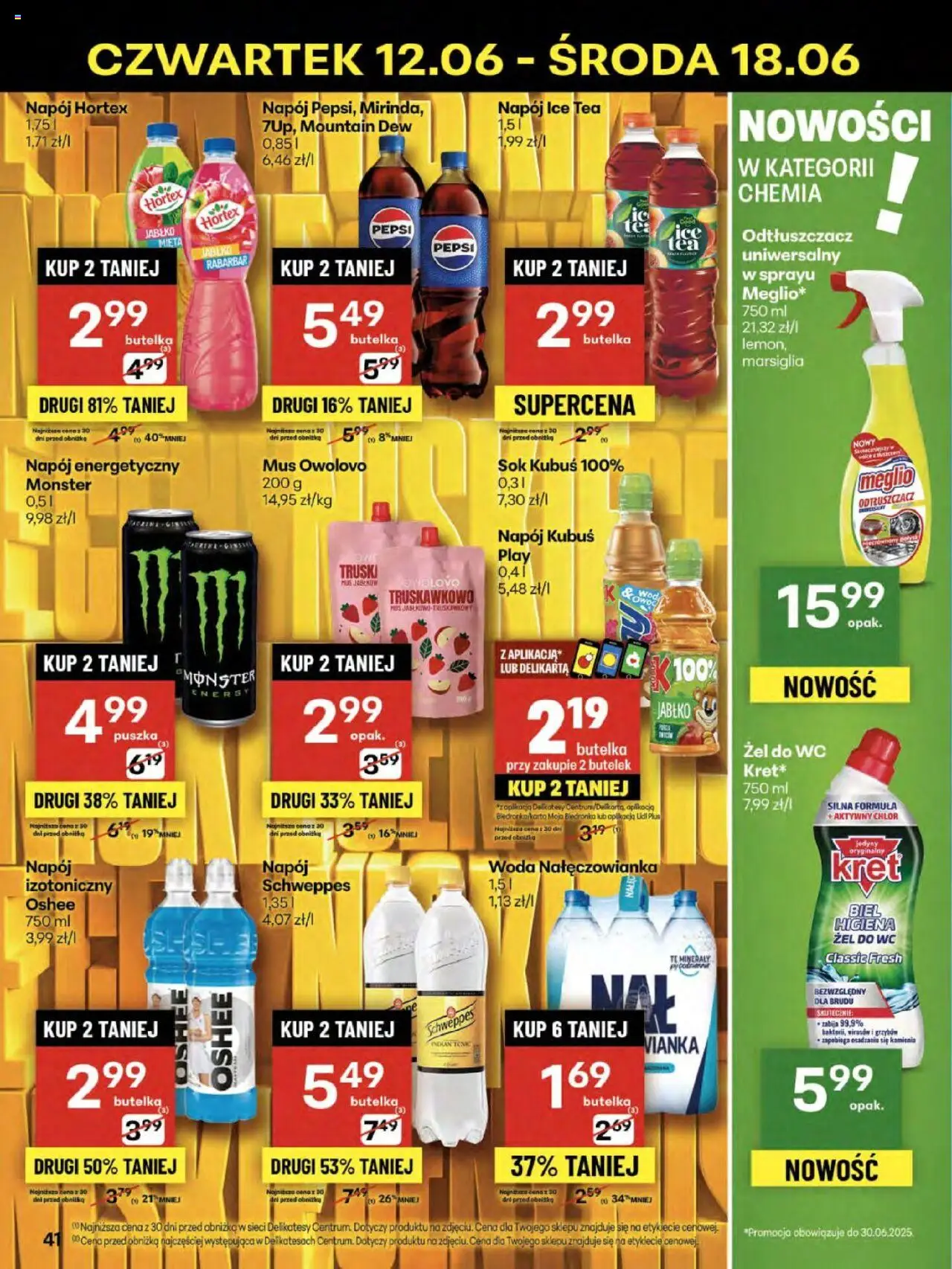 Delikatesy Centrum Gazetka - Sklepy Własne od 12.06.2025 | Strona: 41 | Produkty: Meglio, Delikatesy, Mięta, Sok