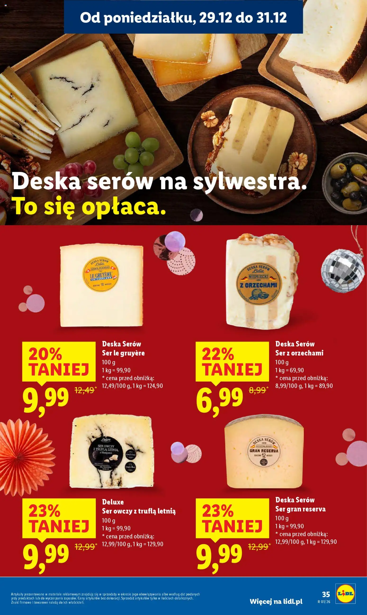 Lidl Gazetka od 29.12.2025 | Strona: 35 | Produkty: Ser owczy, Deska serów, Ser