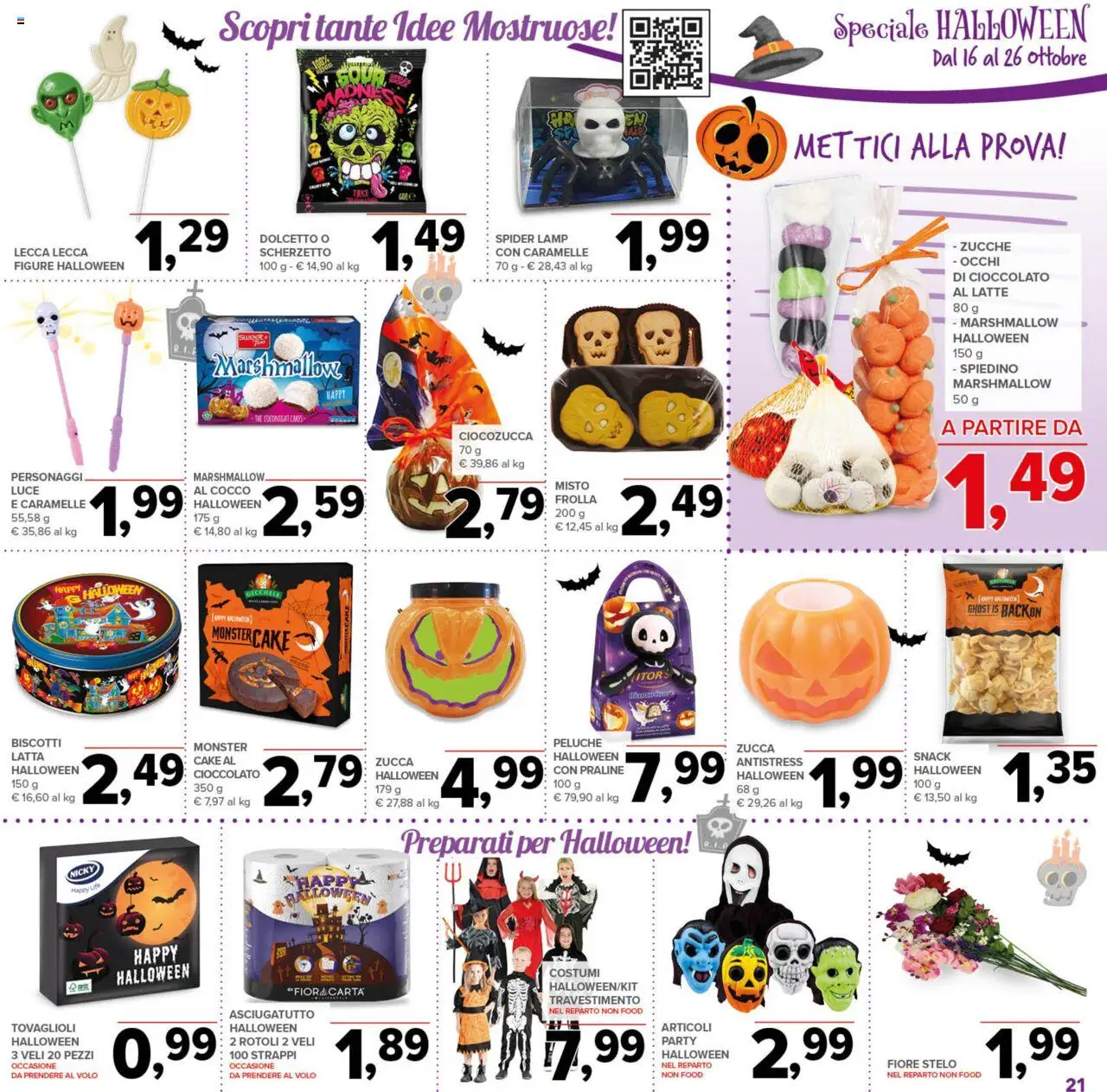 Volantino Todis del 16.10.2025 | Pagina: 21 | Prodotti: Peluche, Caramelle, Zucca, Cocco