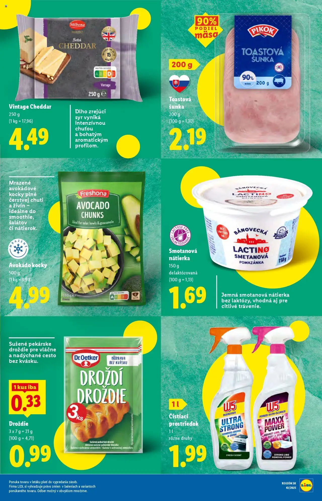 Nové Lidl akcie – leták je platný od 20.10.2025 | Strana: 35 | Produkty: Syr, Šunka, Čistiaci prostriedok, Šalát