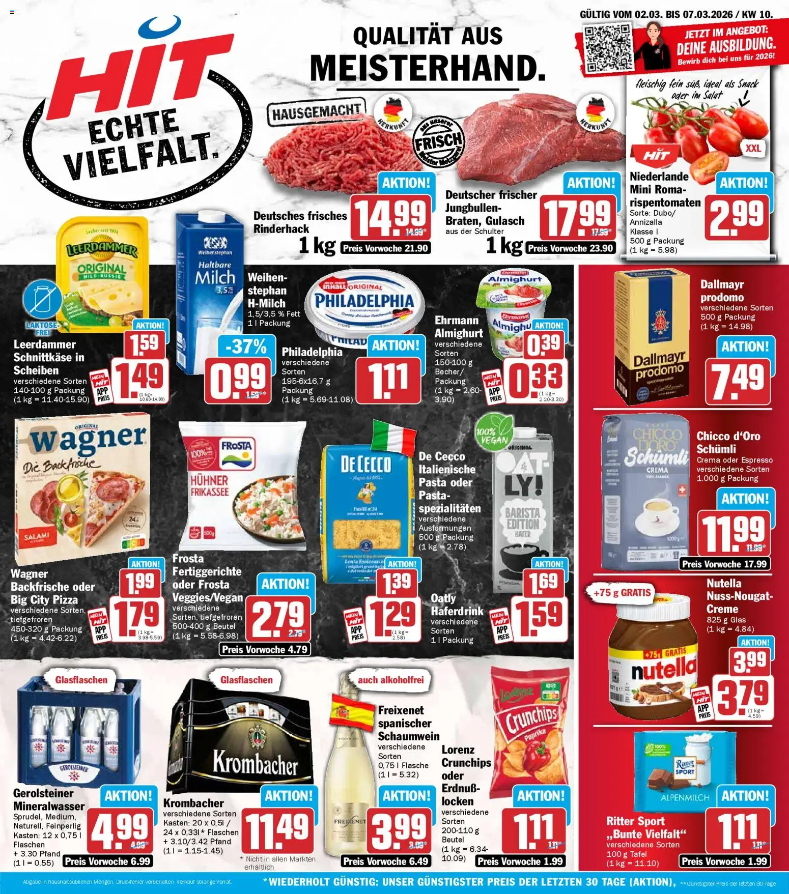 HIT Prospekt 	 – gültig ab 02.03.2026 | Seite: 1 | Produkte: Creme, Paprika, Salami, Gerolsteiner