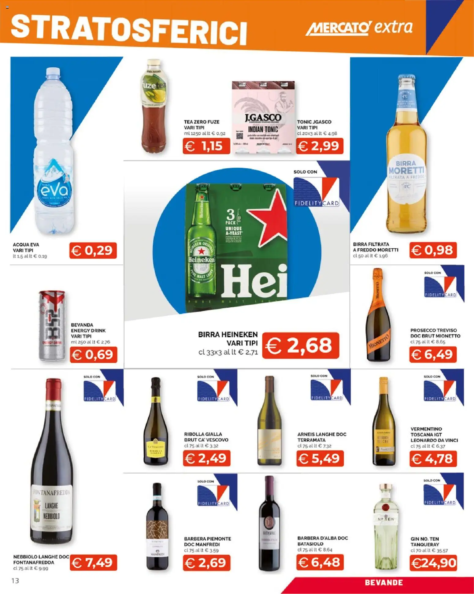 Volantino Mercatò del 20.11.2025 | Pagina: 13 | Prodotti: Birra, Gin, Prosecco, Acqua