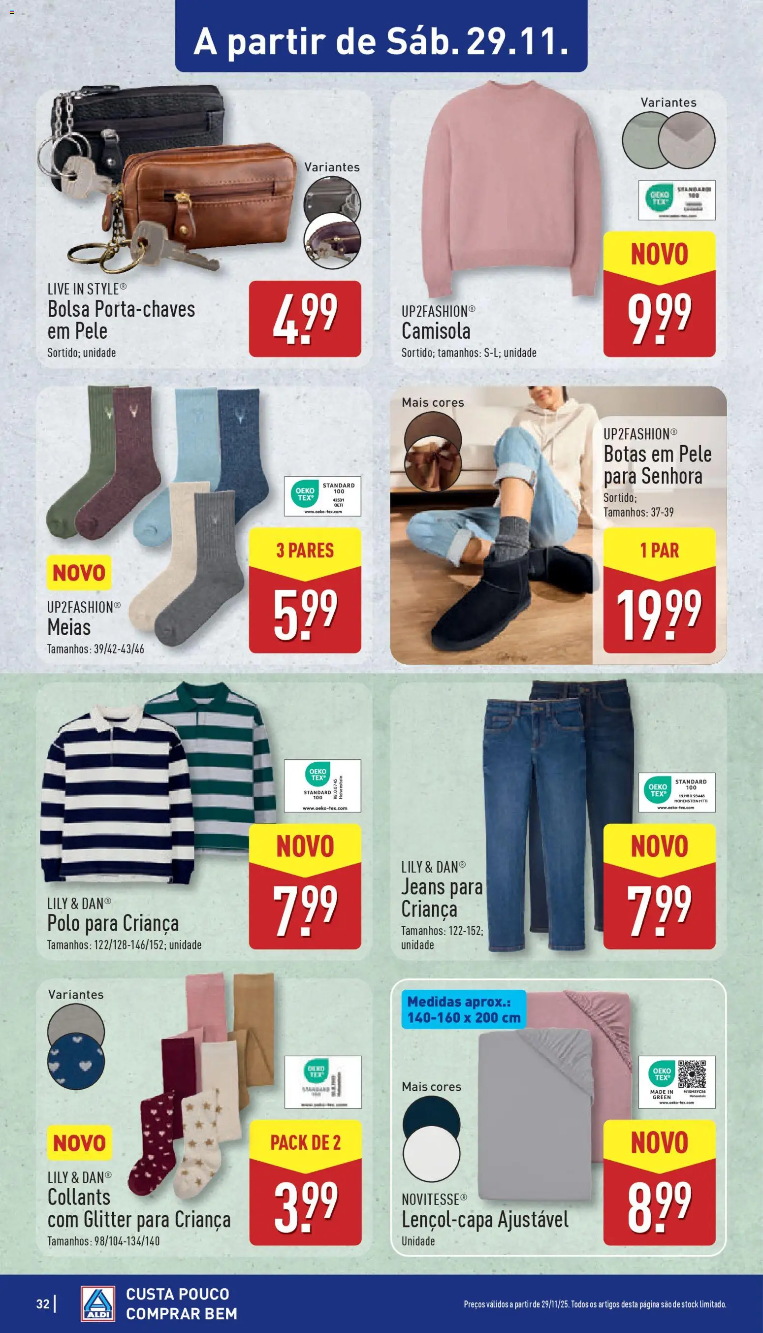 Aldi folheto │ válido de 24.11.2025 | Página: 32 | Produtos: Botas, Collants, Camisola, Meias