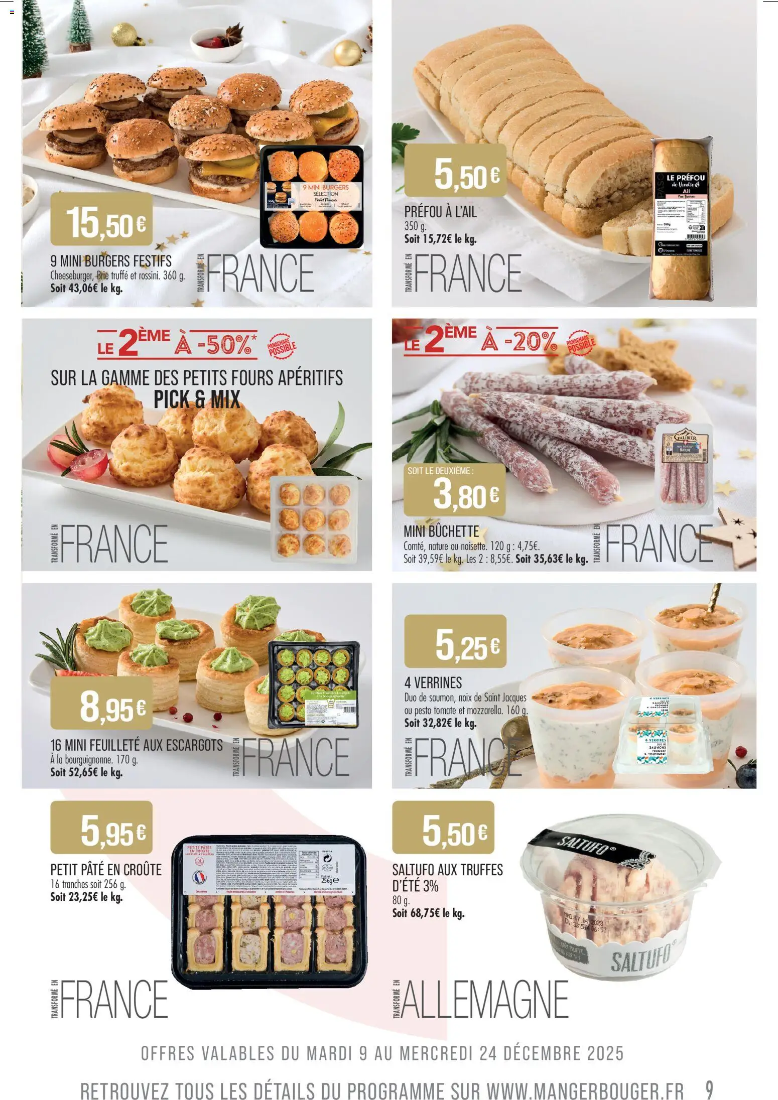 {H1} | Page: 9 | Produits: Noix de saint jacques, Verrines, Pâtes, Brie