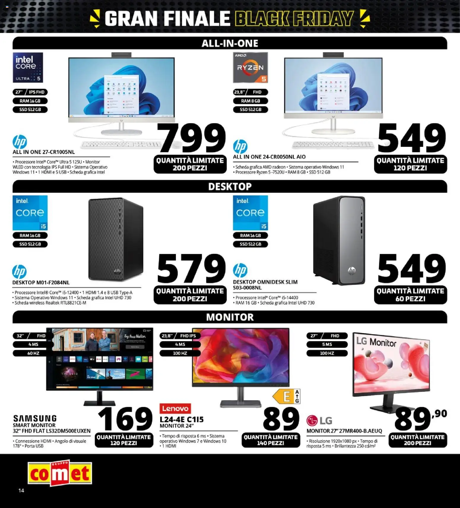 Volantino Comet del 26.11.2025 | Pagina: 14 | Prodotti: Monitor, USB, Samsung