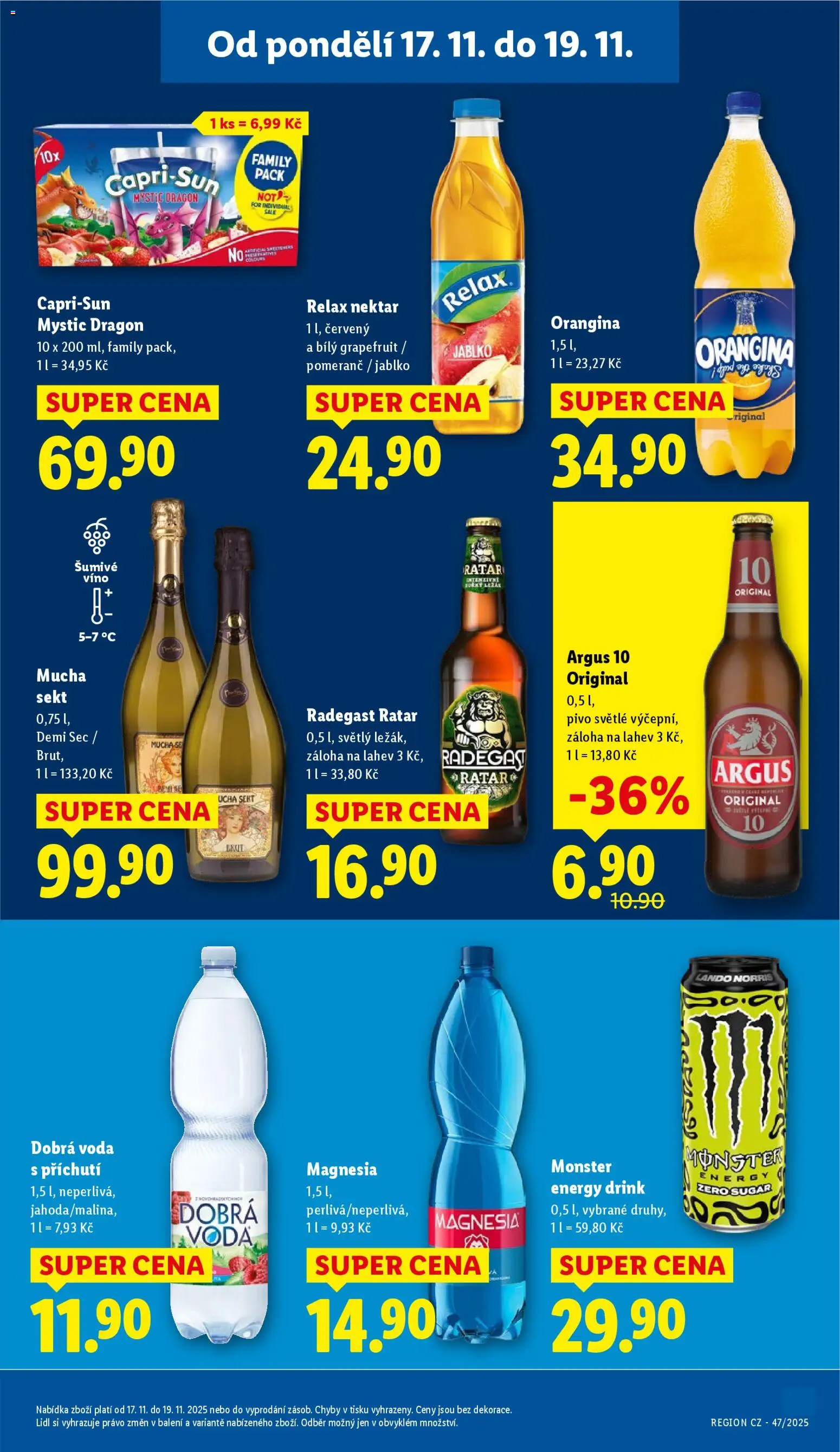 Lidl Black Friday od 17.11.2025 | Strana: 21 | Produkty: Argus, Sekt, Radegast, Láhev
