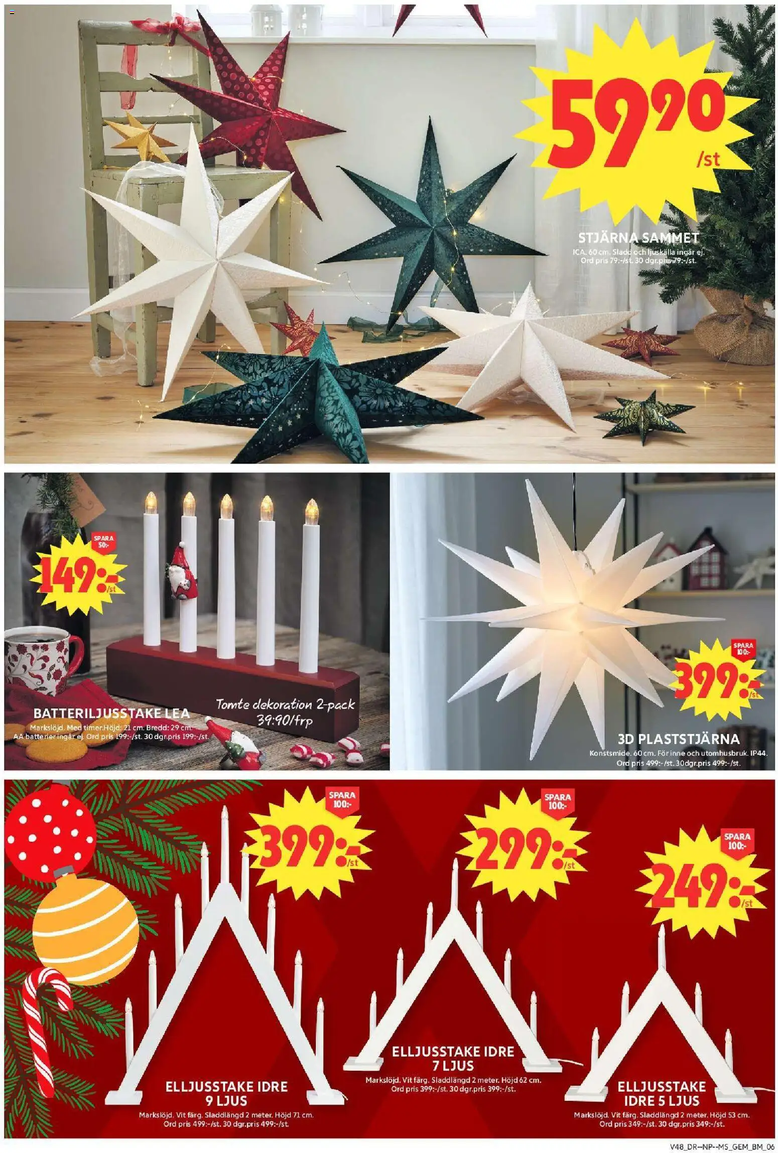 ICA Maxi reklamblad aktuell från 24.11.2025 | Sida: 12 | Produkter: Batterier, Sladd, Ljus, Ljuskälla