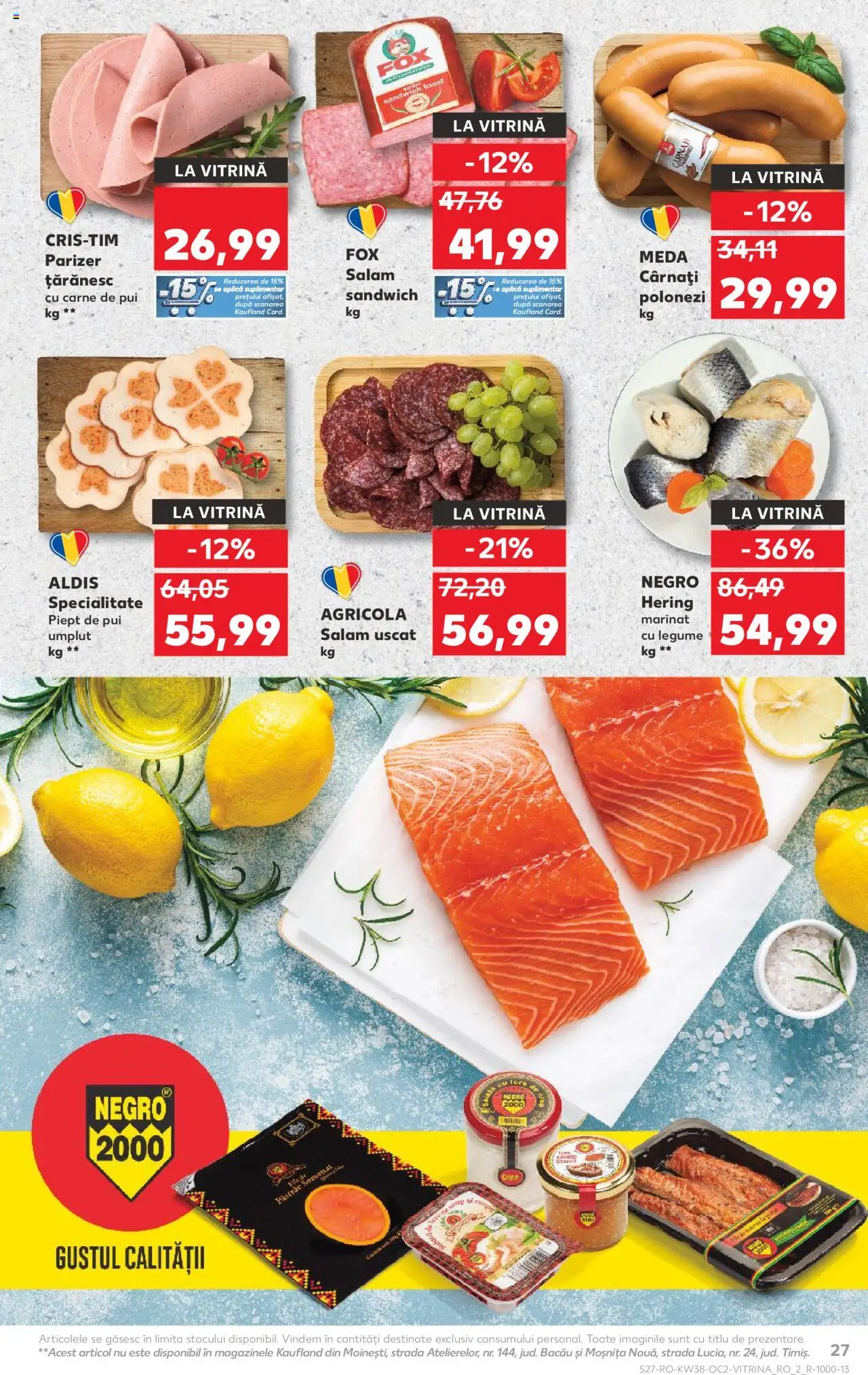 Noul catalog Kaufland – valabil de la 17.09.2025 | Pagină: 27 | Produse: Hacıyatmaz Kedi Oyuncağı, Salam, Legume, Cârnați