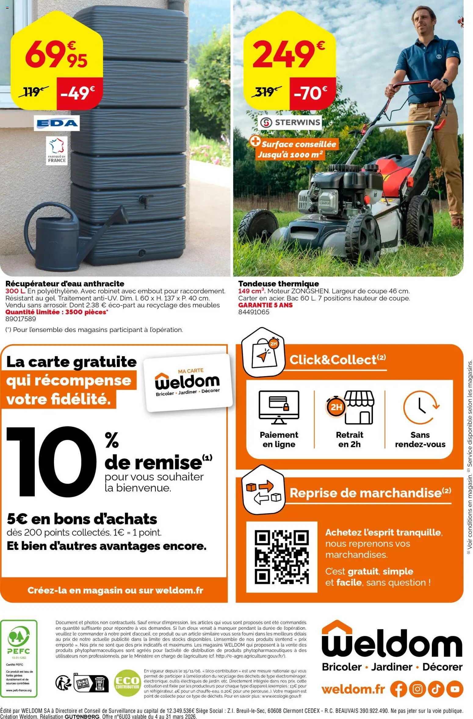 {H1} | Page: 16 | Produits: Perceuse, Robinet, Tondeuse, Récupérateur d'eau