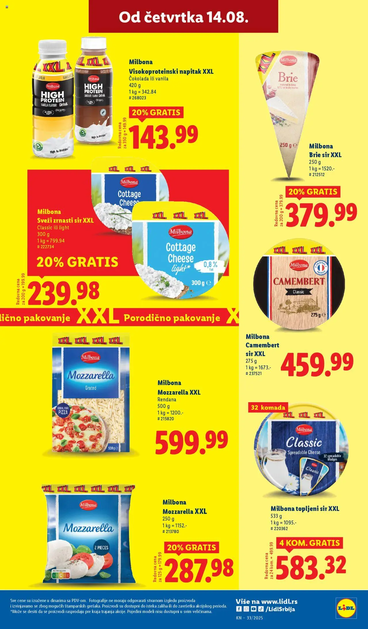 Lidl katalog - važi od 14.08.2025 | Strana: 25 | Proizvode: Protein, Mozzarella, Čokolada, Topljeni sir