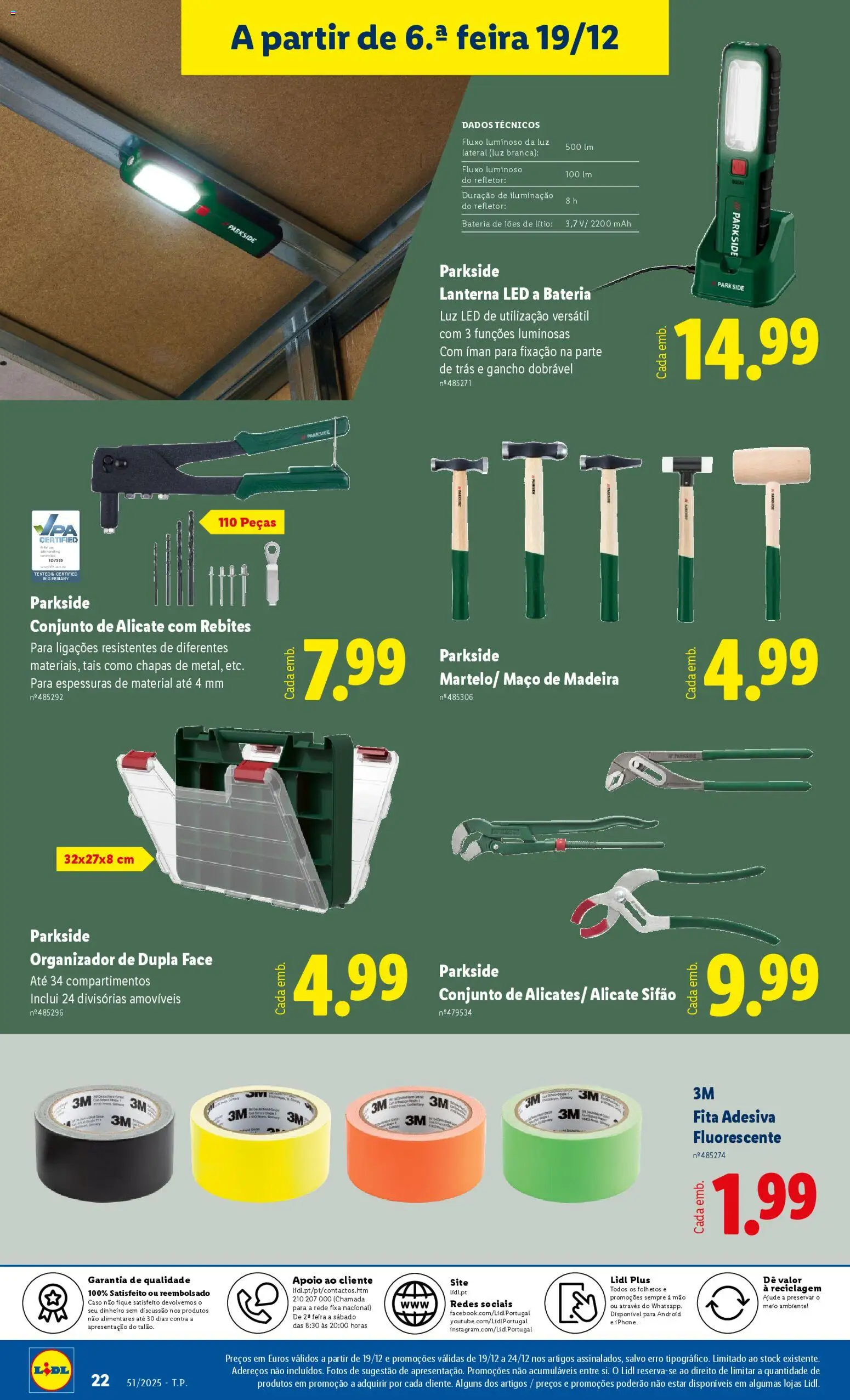 Lidl Novidades │ válido de 15.12.2025 | Página: 22 | Produtos: Lanterna, Bateria, Organizador, Gancho