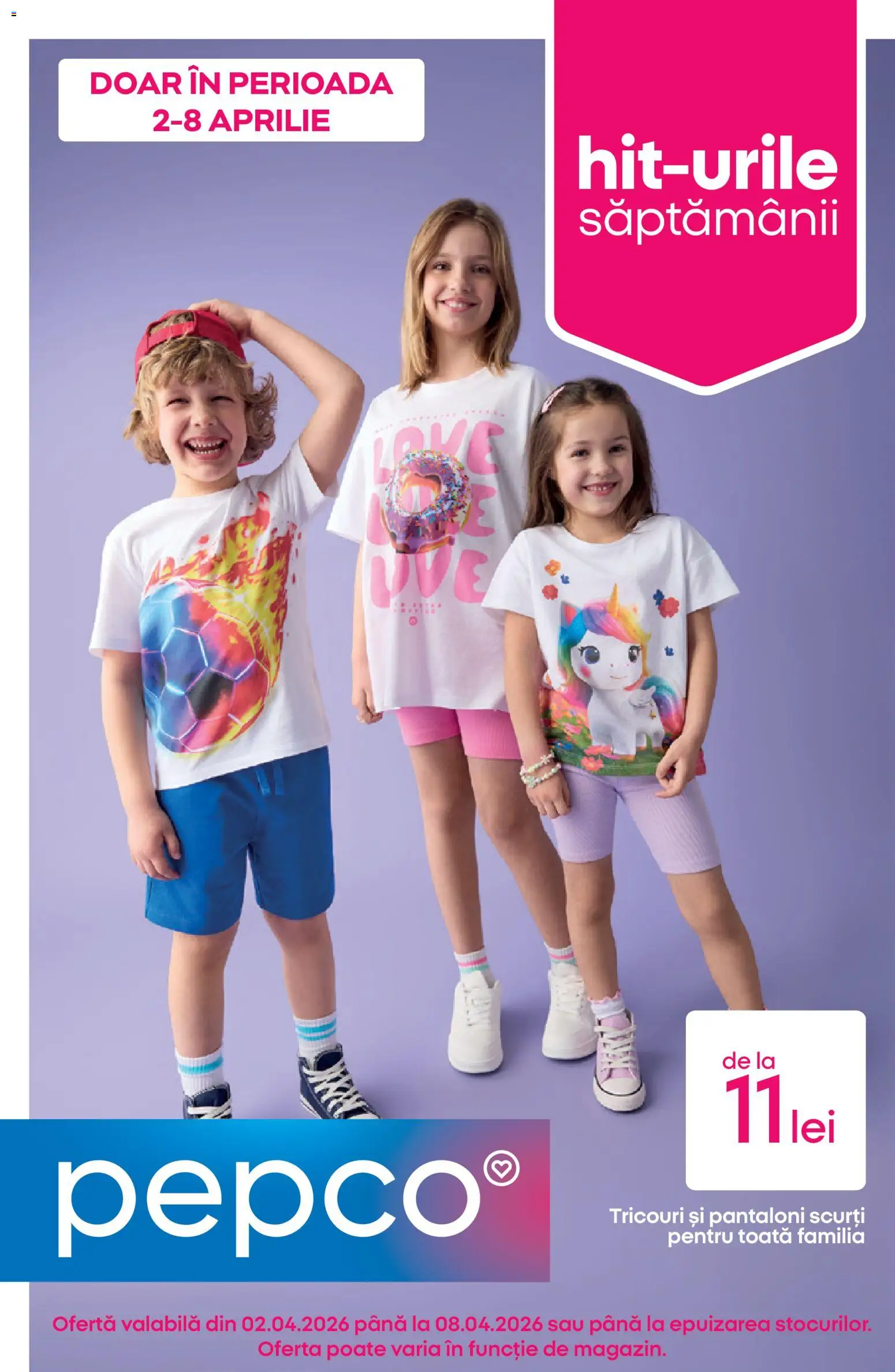 Noul catalog Pepco – valabil de la 02.04.2026 | Pagină: 1 | Produse: Pantaloni, Pantaloni scurți