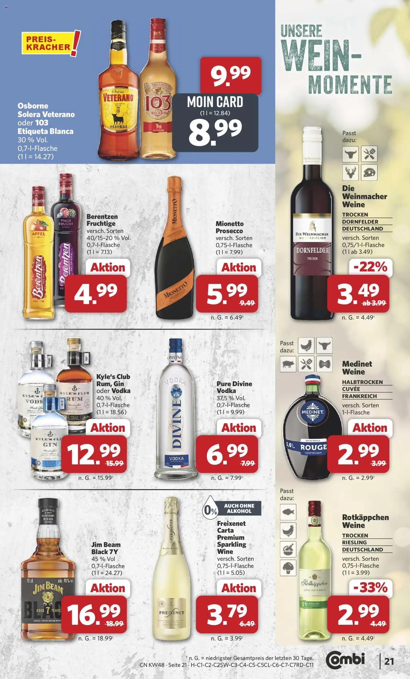 Combi - Black Friday – gültig ab 24.11.2025 | Seite: 23 | Produkte: Osborne, Äpfel, Prosecco, Vodka