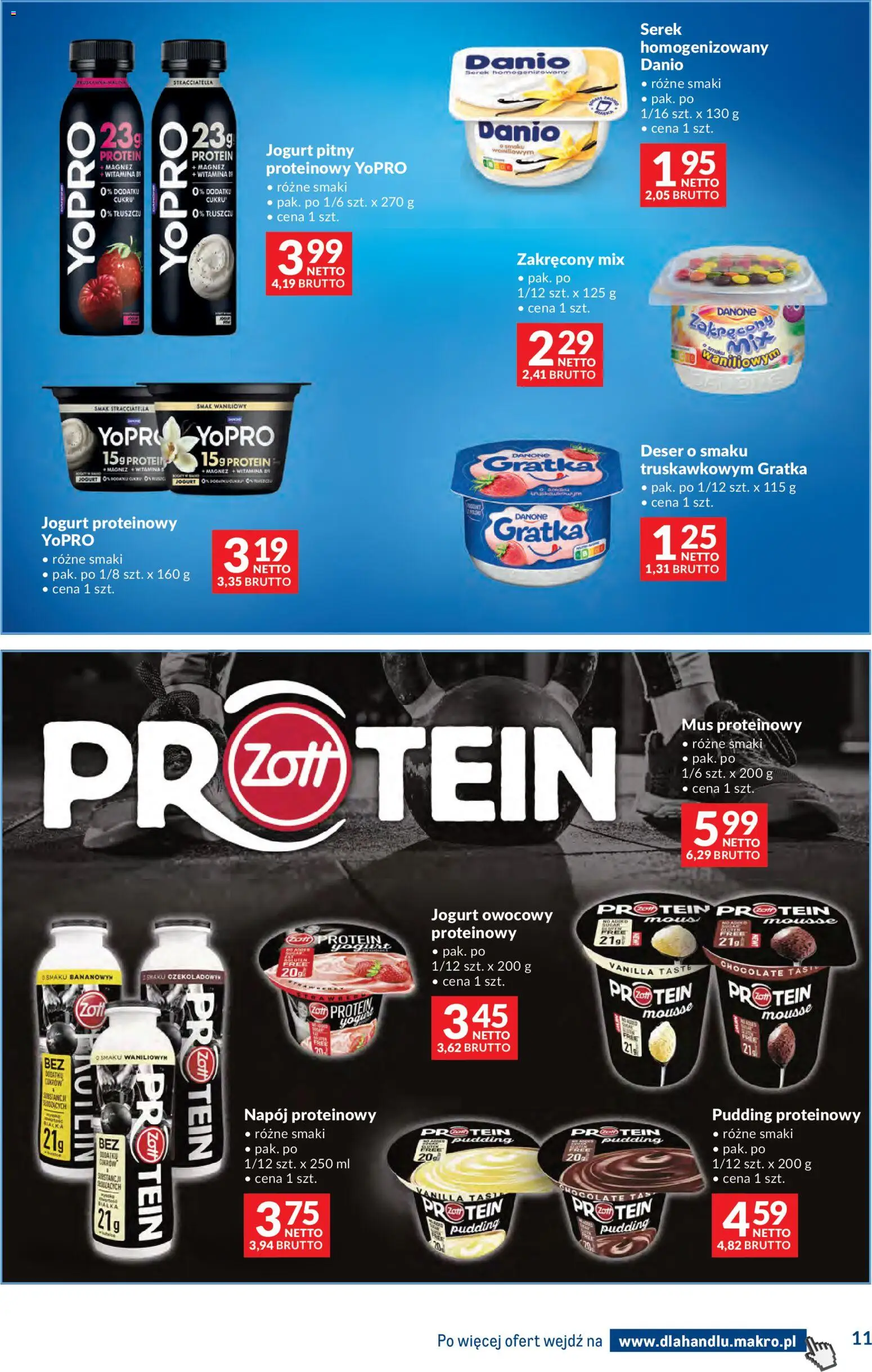 Makro gazetka - Dystrybucja do sklepów od 28.04.2026 | Strona: 11 | Produkty: Serek homogenizowany, Serek, Jogurt pitny, Jogurt