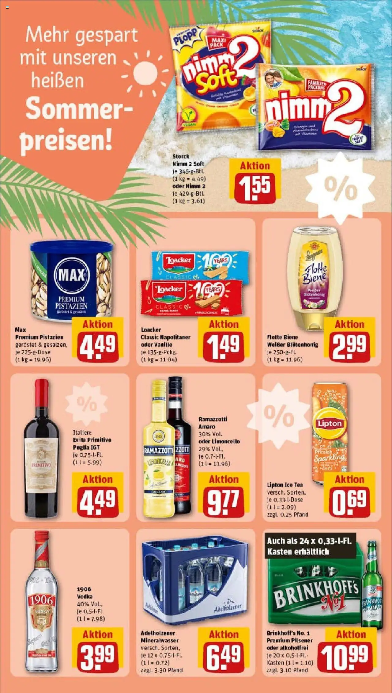 Rewe prospekt Duisburg / Rumeln	 - gültig ab dem 29.06.2025 | Seite: 20 | Produkte: Pistazien, Mineralwasser, Limoncello, Vodka