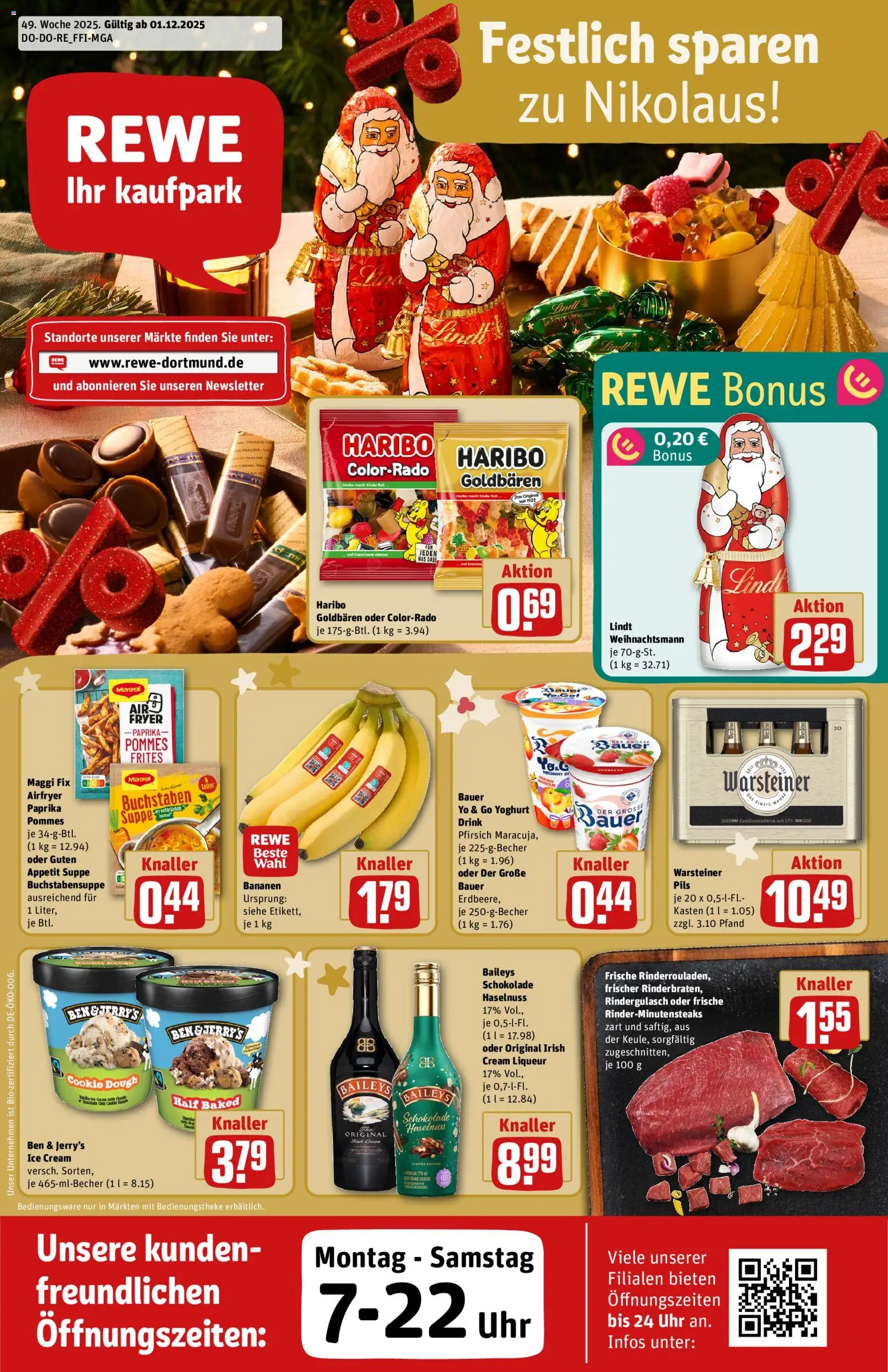 Rewe ihr Kaufpark Prospekt 	 – gültig ab 01.12.2025 | Seite: 1 | Produkte: Ben & Jerry's, Warsteiner, Maggi fix, Uhr