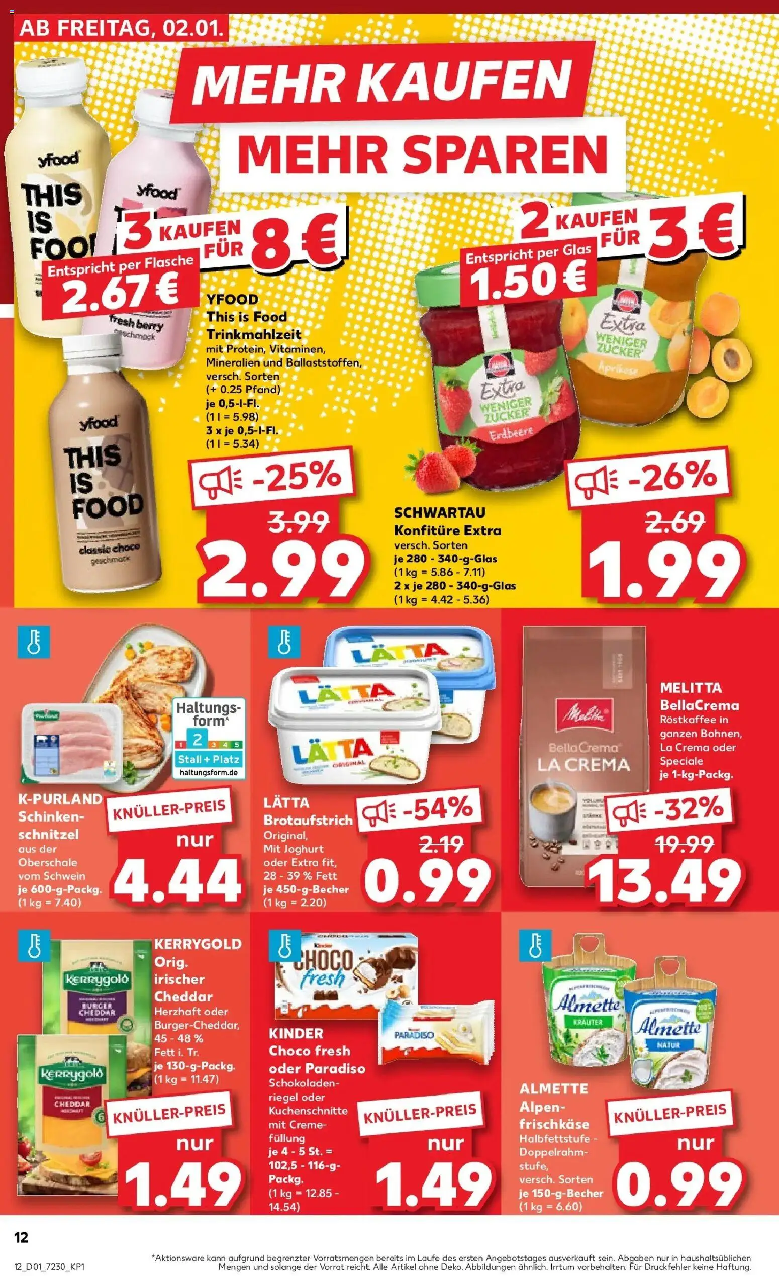 Kaufland prospekt Straelen	 – gültig ab 05.01.2026 | Seite: 12 | Produkte: Joghurt, Creme, Zucker, Lätta