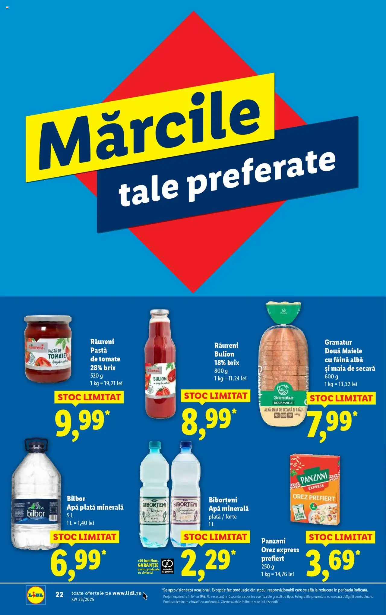 Catalog Lidl – valabil de la 25.08.2025 | Pagină: 22 | Produse: Yazı tahtası kalemi, Pastă de tomate, Făină, Apă