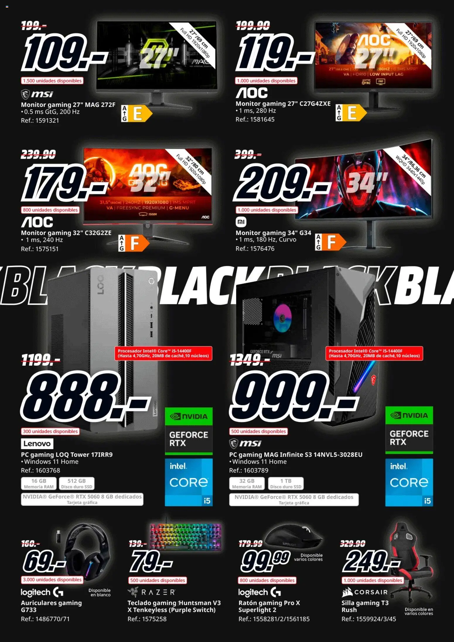 Media Markt Black Friday │ válido desde el 21.11.2025 | Página: 14 | Productos: Ratón gaming, Monitor, PC, Teclado