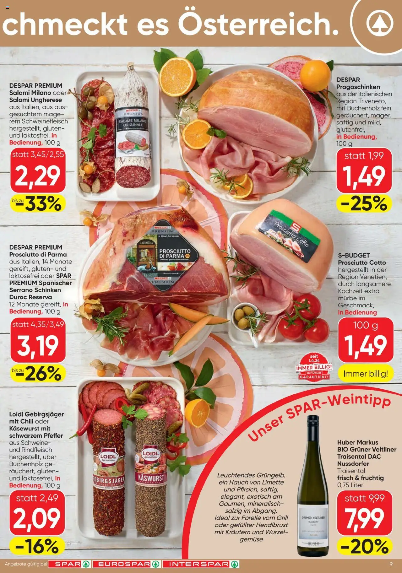 Spar Flugblatt gültig ab 31.07.2025 | Seite: 9 | Produkte: Chili, Limette, Grill, Schinken