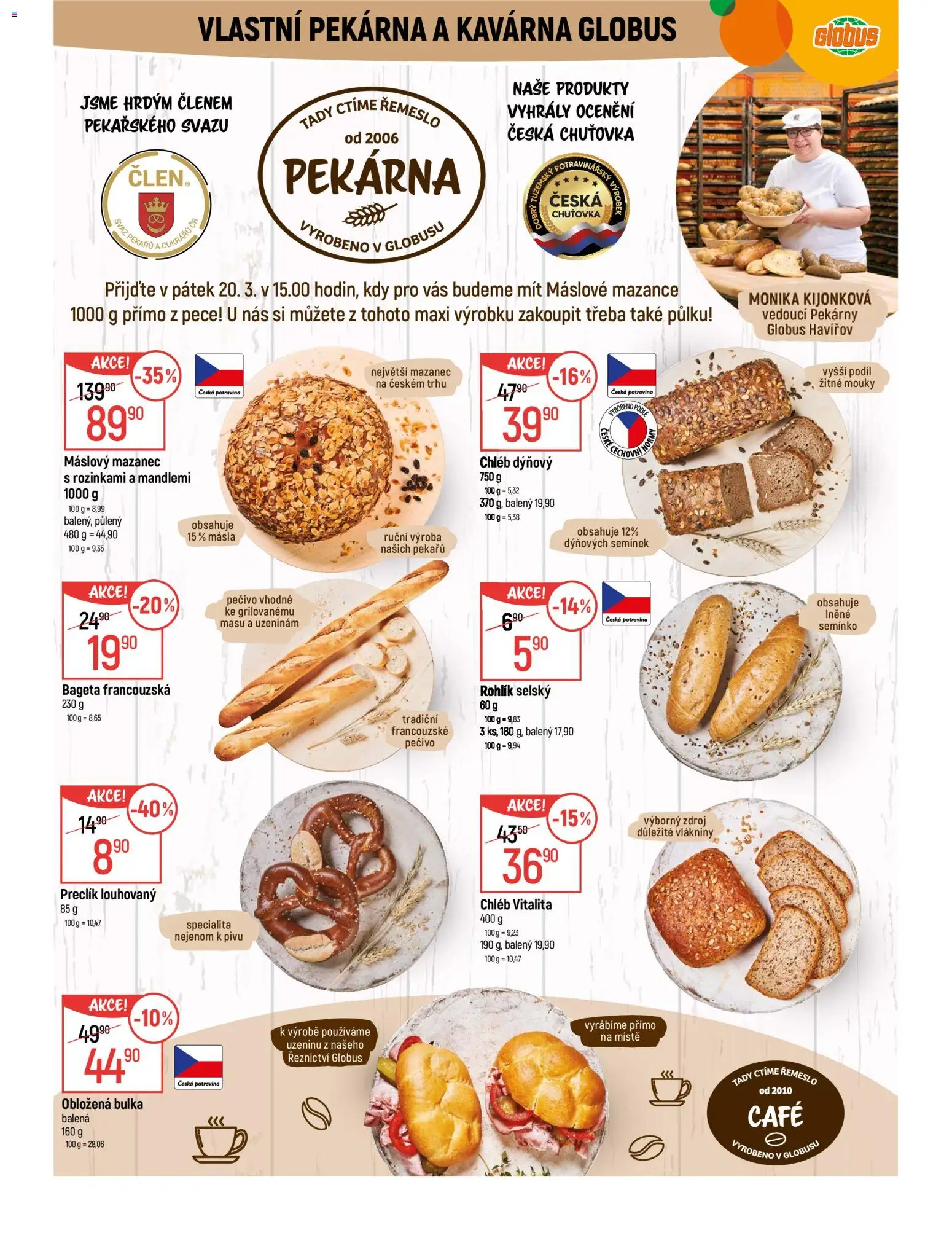 Globus leták - Havířov od 18.03.2026 | Strana: 6 | Produkty: Globus, Rohlík, Pečivo, Pekárna