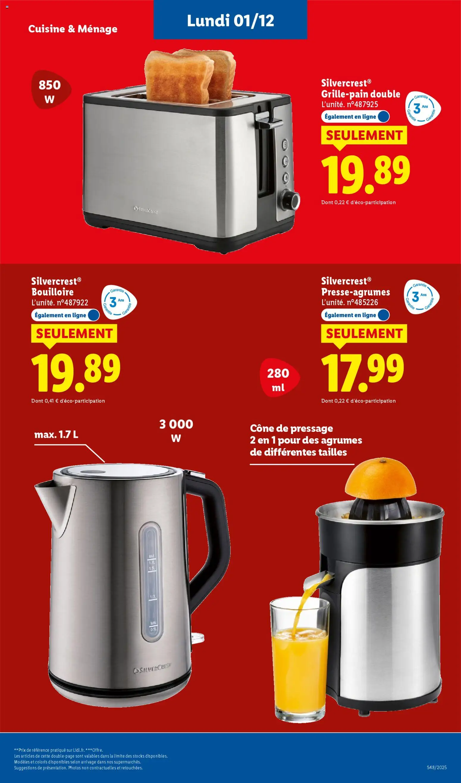 {H1} | Page: 25 | Produits: Bouilloire, Presse-agrumes, Grille-pain, Toaster