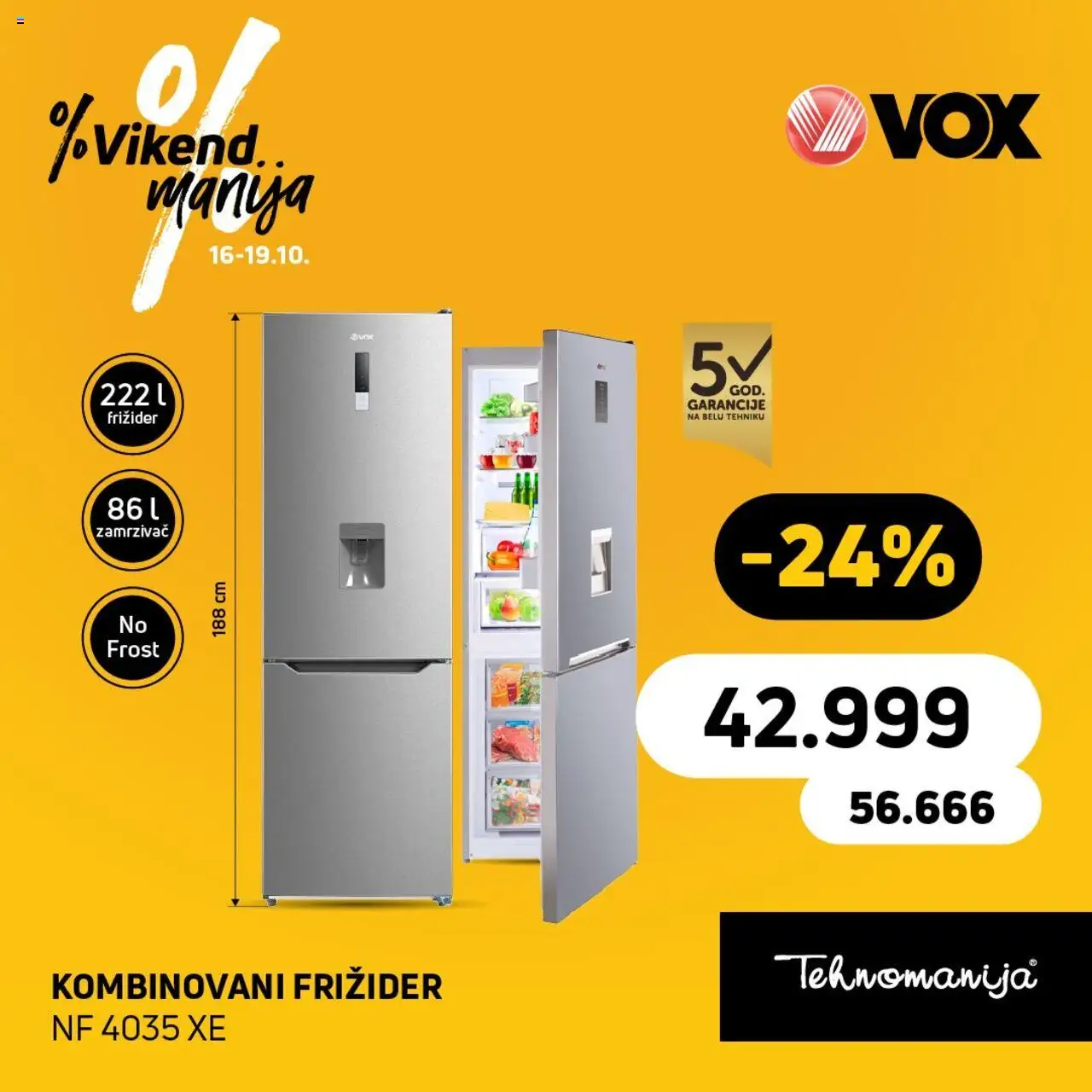 Tehnomanija katalog - važi od 16.10.2025 | Strana: 4 | Proizvode: Kombinovani frižider, Frižider, Zamrzivač