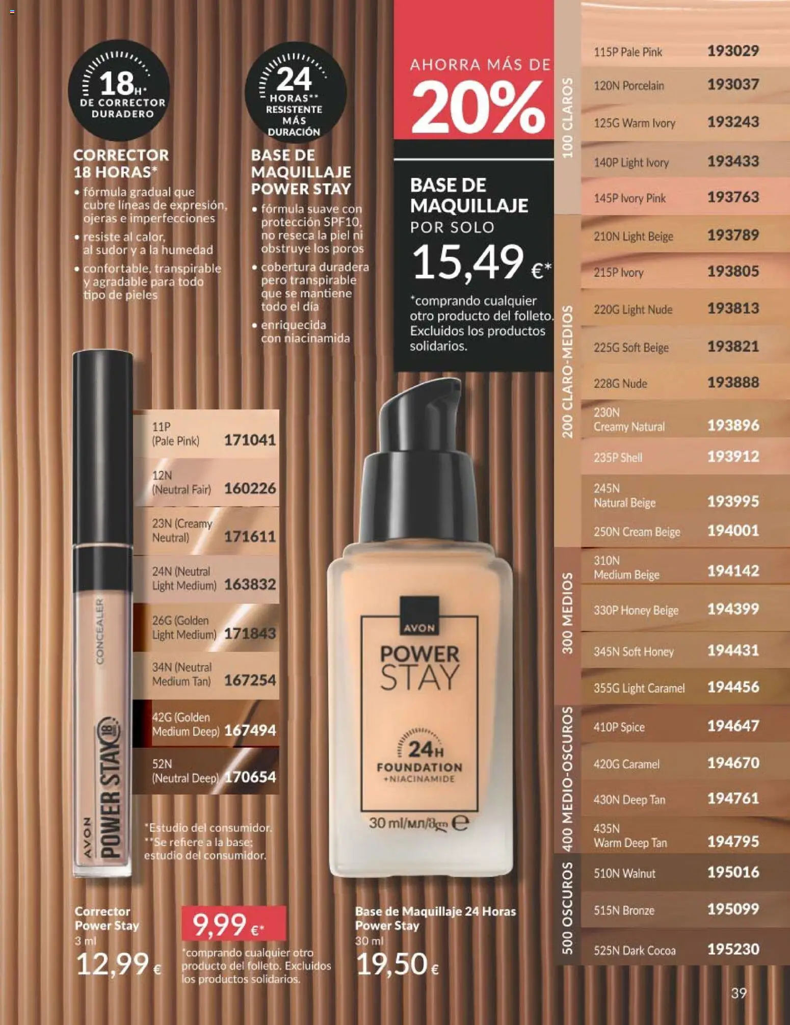 Catálogo AVON campaña 4 │ válido desde el 01.04.2026 | Página: 39 | Productos: Maquillaje, Corrector, Base de maquillaje