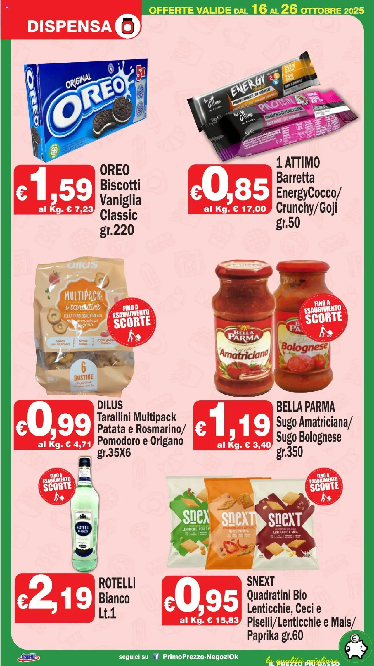 Volantino Primo Prezzo del 16.10.2025 | Pagina: 14 | Prodotti: Pomodoro, Mirtilli, Mais, Sugo