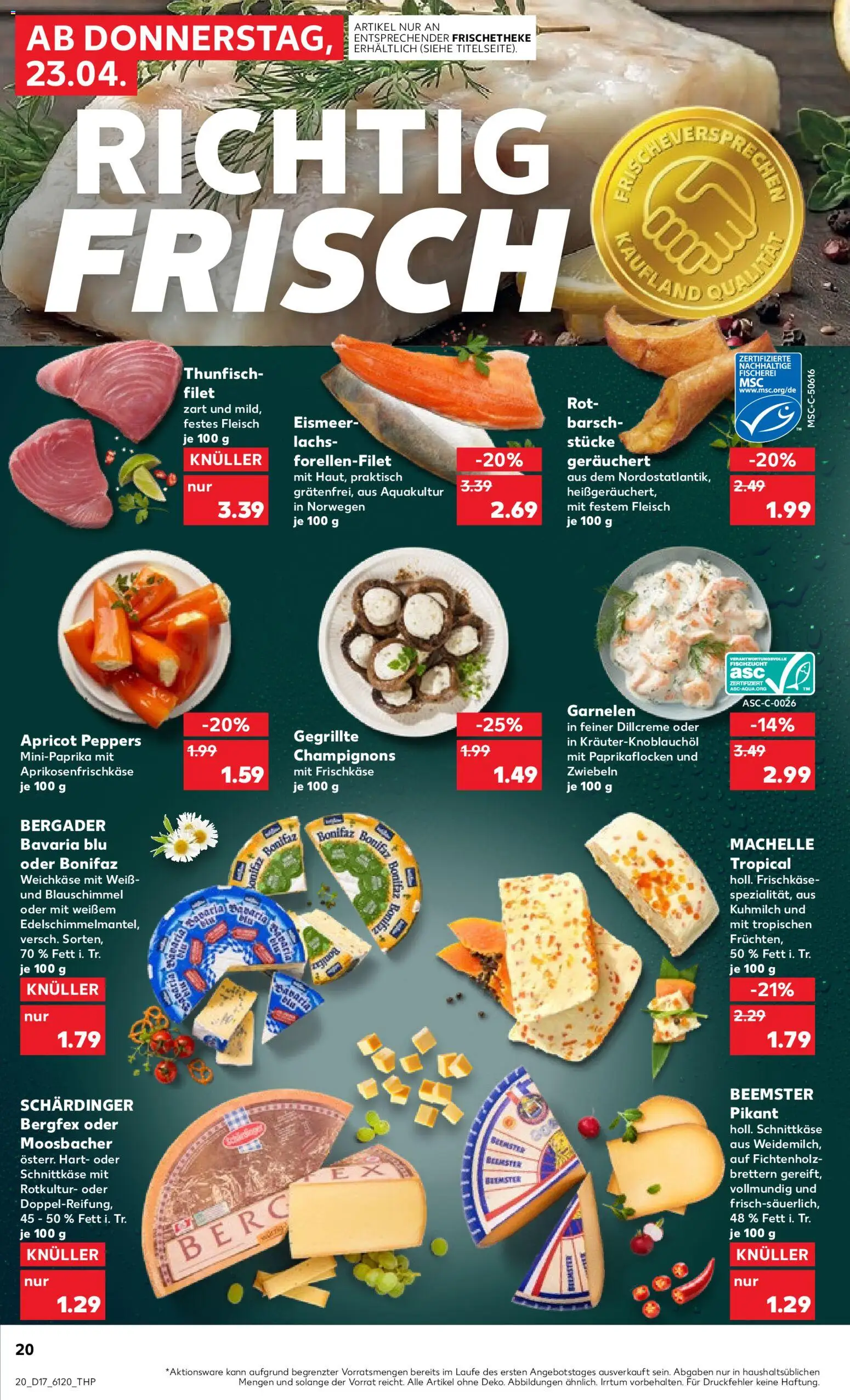 Kaufland Prospekt Bremen	 – gültig ab 23.04.2026 | Seite: 20 | Produkte: Thunfisch, Champignons, Zwiebeln, Fleisch