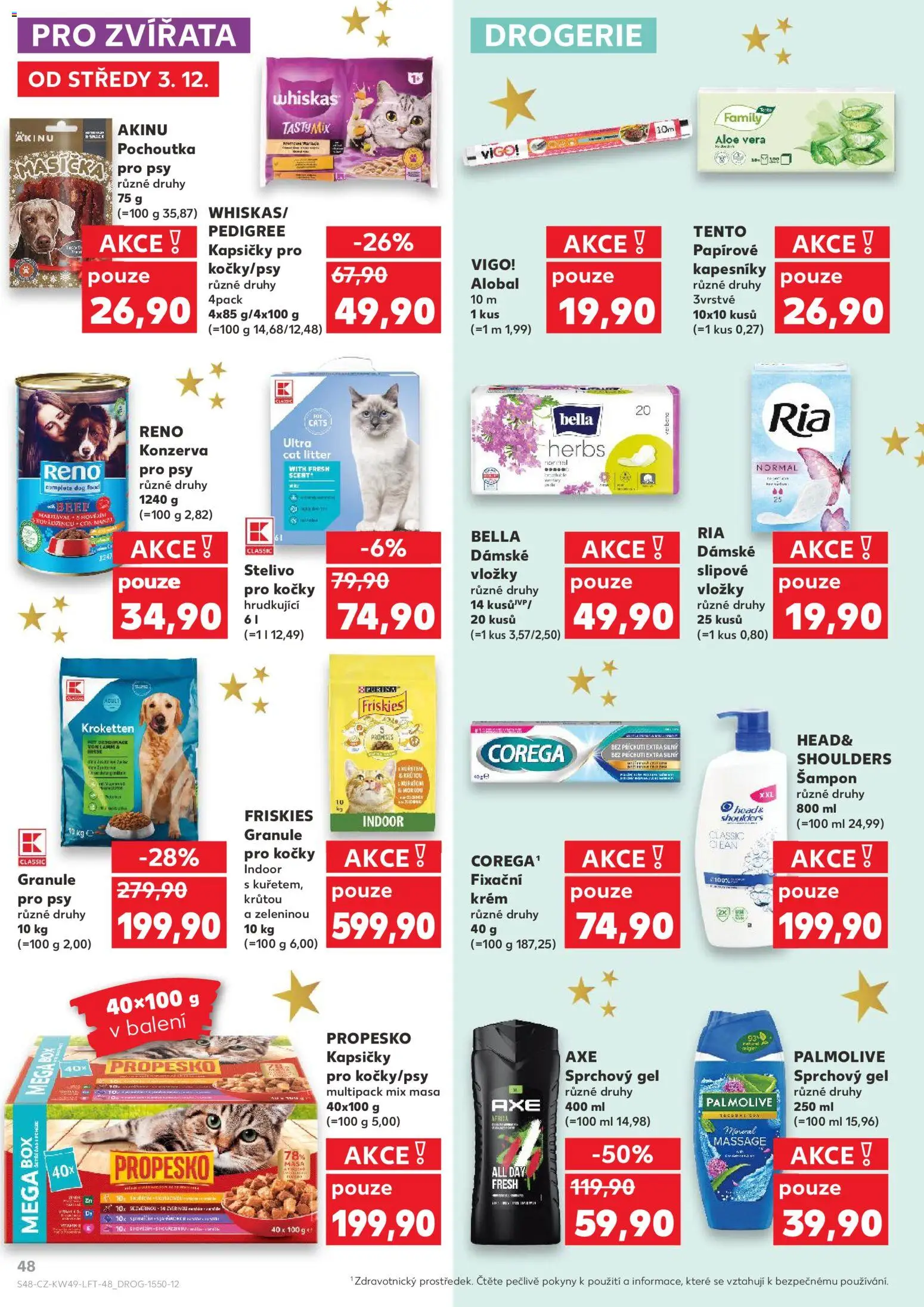 Kaufland leták - Praha 4 od 03.12.2025 | Strana: 48 | Produkty: Krém, Papírové kapesníky, Aloe vera, Pochoutka pro psy