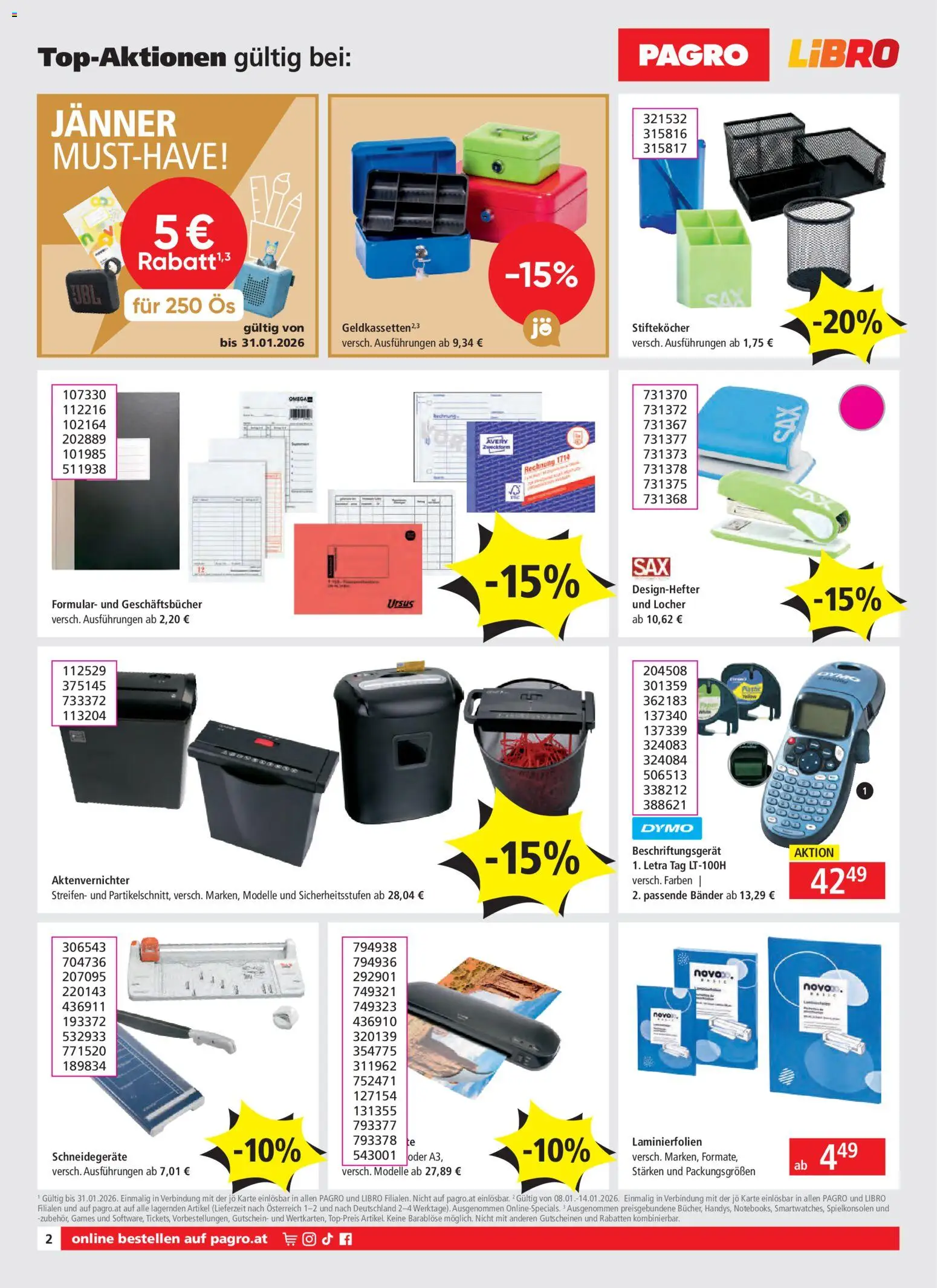 Pagro-Diskont Flugblatt gültig ab 08.01.2026 | Seite: 2 | Produkte: Aktenvernichter