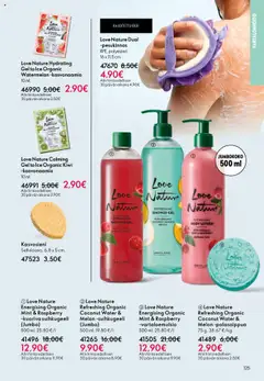 Love Nature Energising Organic Mint & Raspberry -kuoriva suihkugeeli (Jumbo), 500 ml. – voimassa 14.09.2025 alkaen | Sivu: 125 | Tuotteet: Suihkugeeli, Kasvonaamio