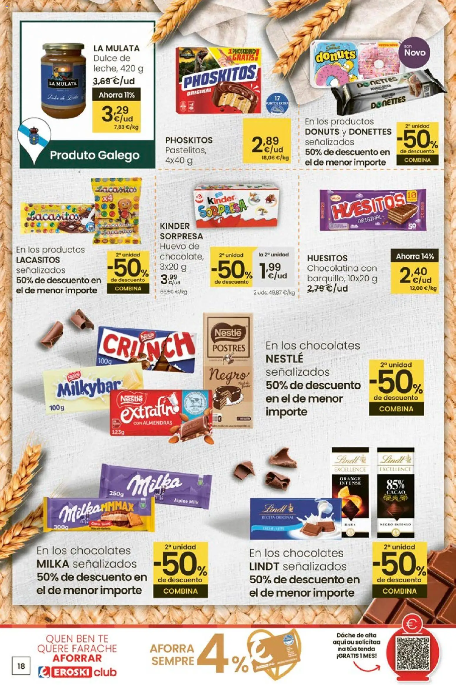 Eroski - Oferta │ válido desde el 12.03.2026 | Página: 18 | Productos: Κεραία, Té, Donuts, Φρυγανιές σικάλεως