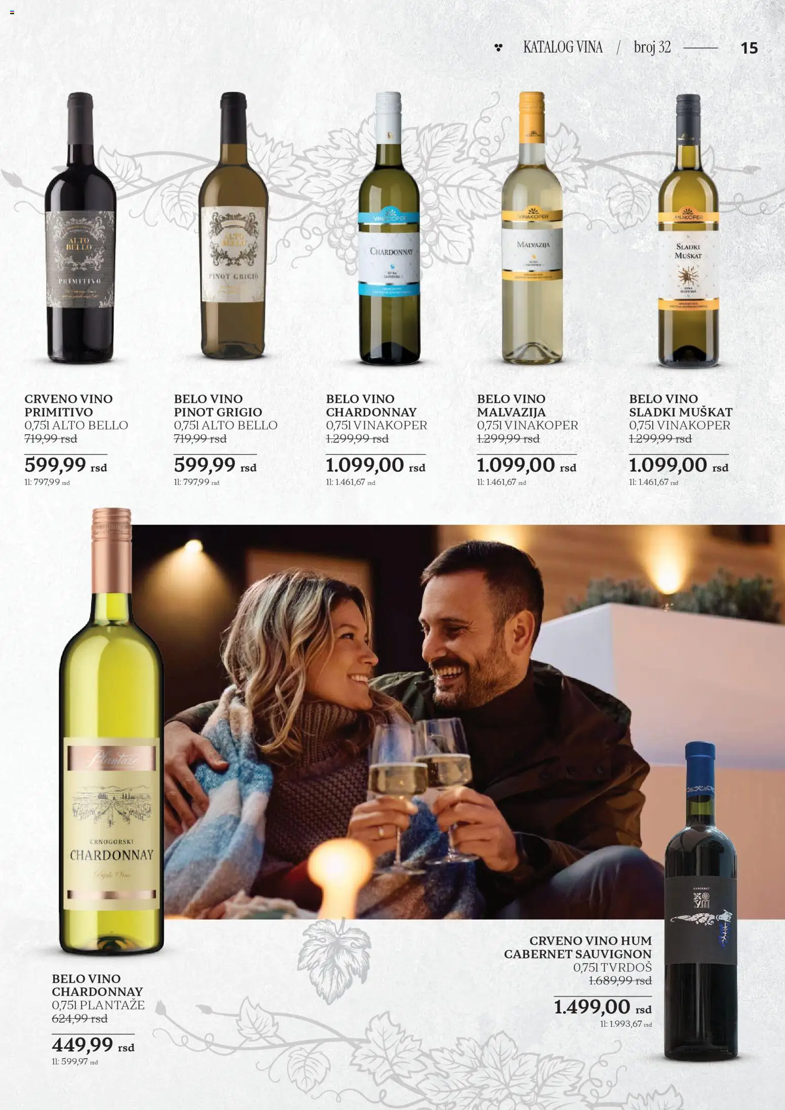 Idea katalog - važi od 23.10.2025 | Strana: 15 | Proizvode: Chardonnay, Cabernet Sauvignon, Crveno vino, Pinot grigio