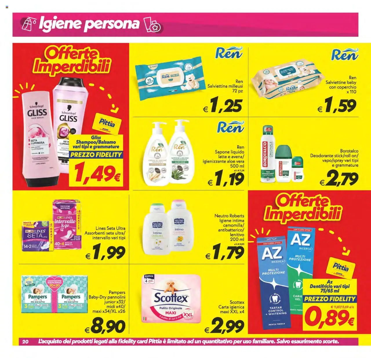Volantino SuperConveniente del 24.07.2025 | Pagina: 20 | Prodotti: Balsamo, Pannolini, Cd, Intimo