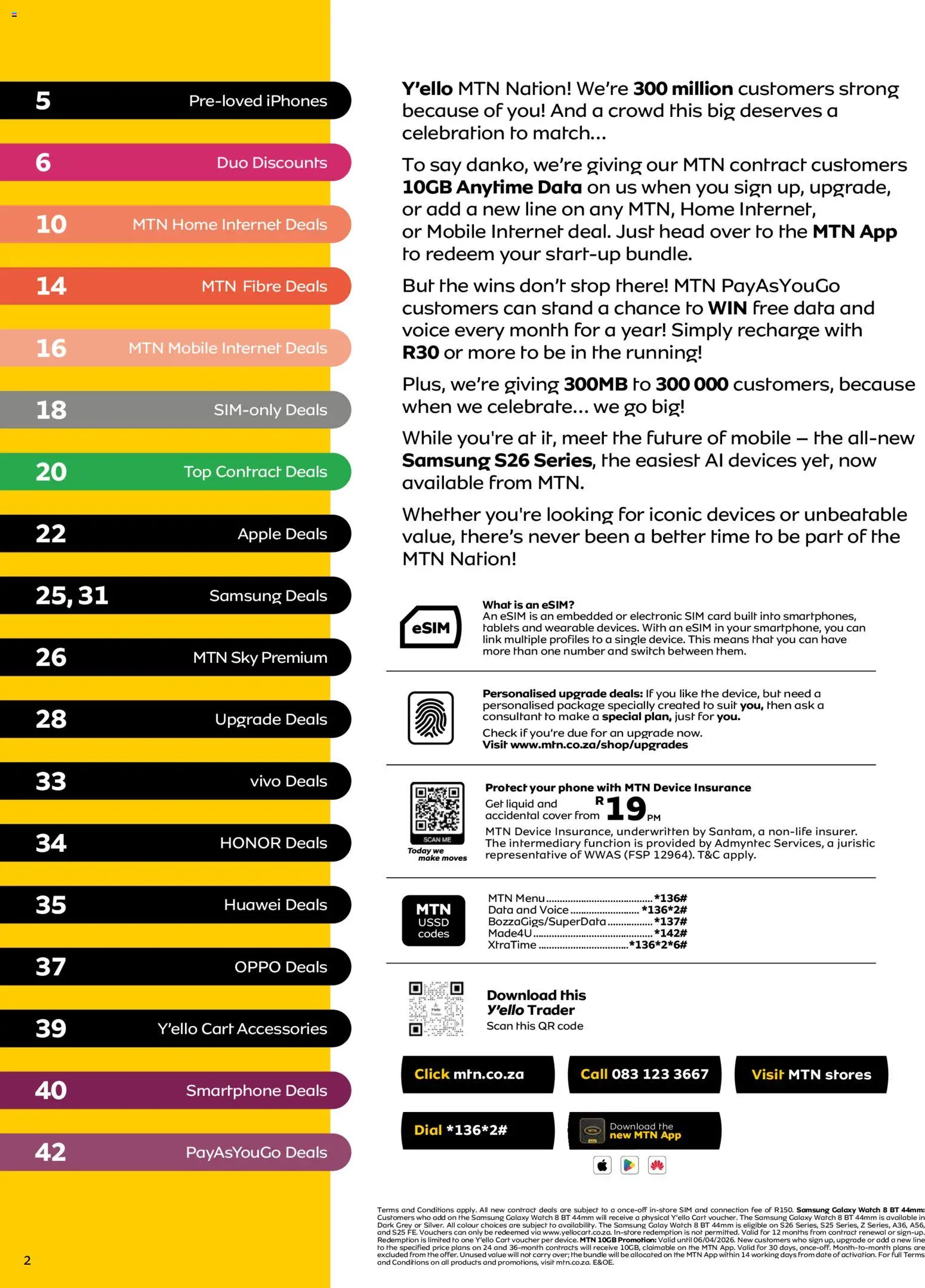 New MTN catalogue – valid from 09.03.2026 | Page: 2 | Products: Phone, Suit, Smartphone, Watch