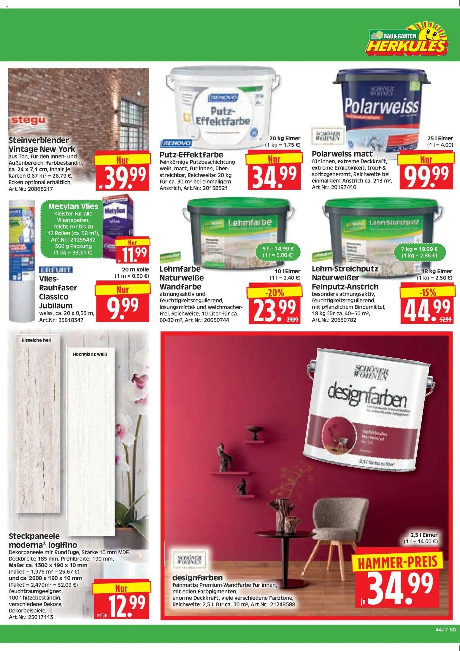 HERKULES Bau & Garten – gültig ab 27.10.2025 | Seite: 7 | Produkte: Wandfarbe