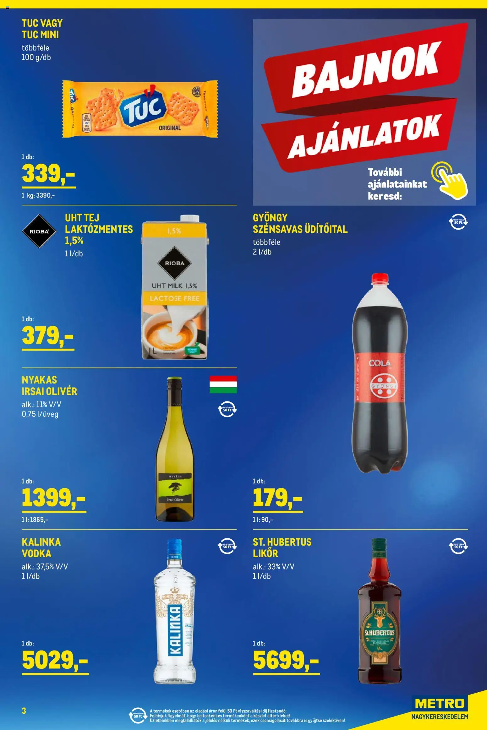 Metro akciós ujság - amely érvényes a következő dátumtól: 02.01.2026 | Oldal: 3 | Termékek: Cola, Tej, Likőr, Só