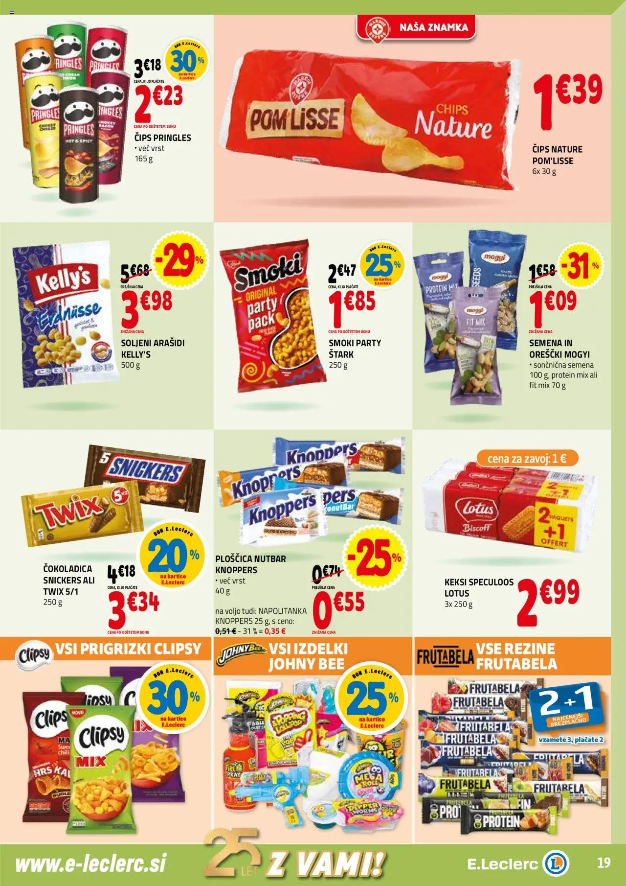 E.leclerc katalog │ velja od 02.07.2025 | Stran: 19 | Izdelki: Keksi, Prigrizki, Cips, Orescki