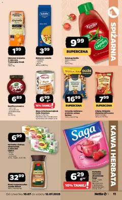 Netto gazetka - Spożywcza od 10.07.2025 | Strona: 11 | Produkty: Ketchup, Ziemniaczki, Makaron, Orzechy